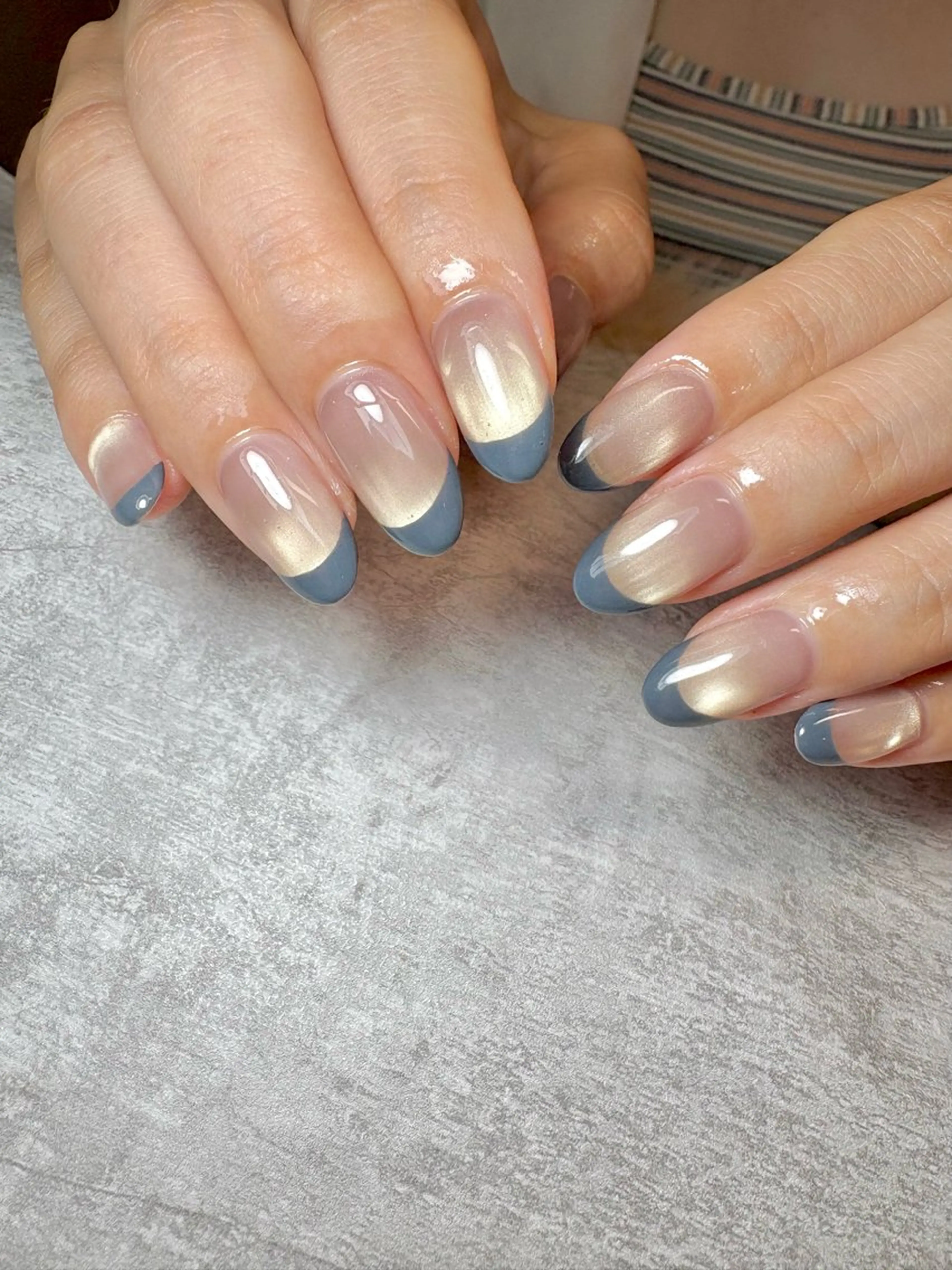 ネイル フレンチネイル ジェルネイル マグネットネイル 持ち込み BEAUTY GARDEN 【nail salon unseul】所属・nana .のネイルデザイン