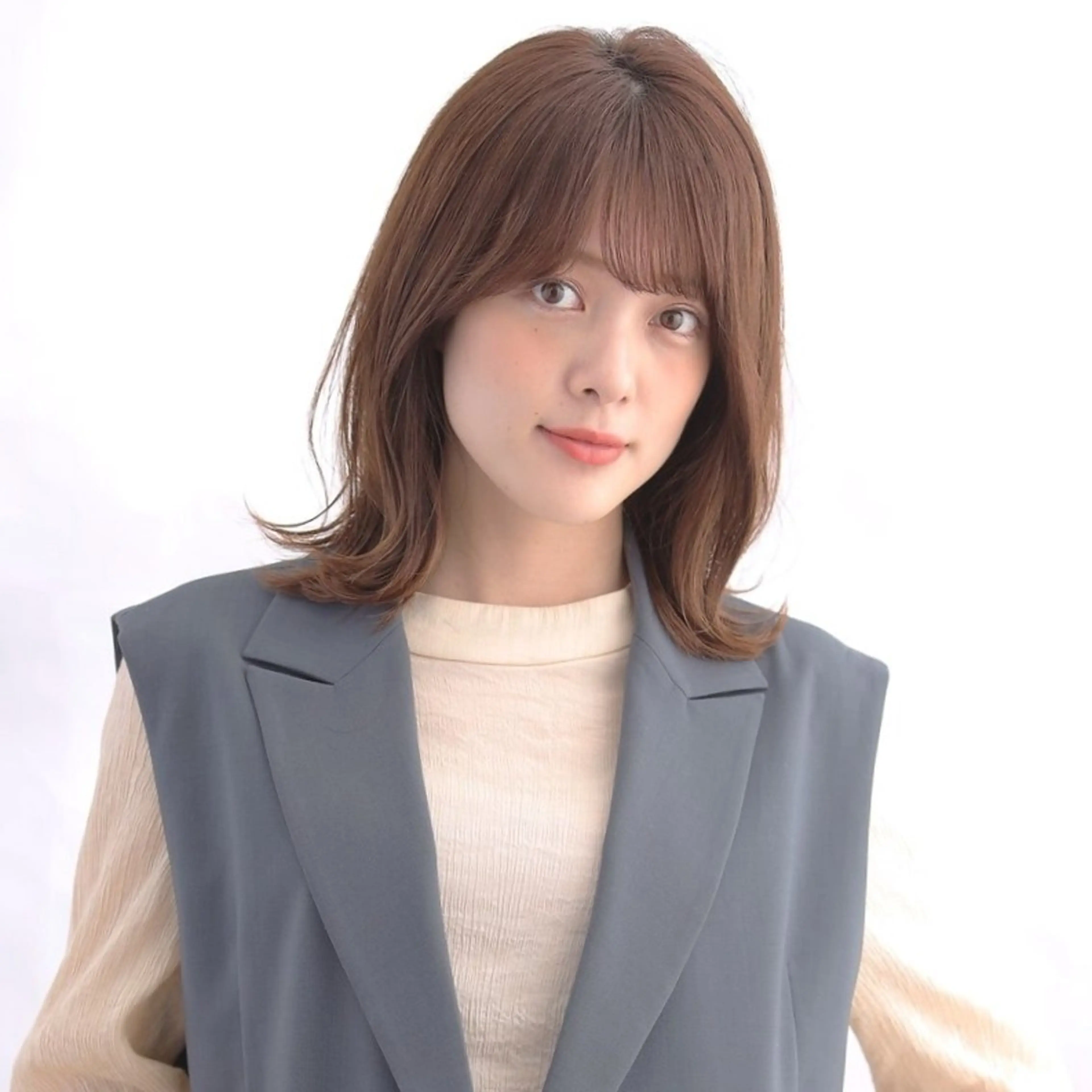 ミディアム カラー くびれヘア 小顔カット カット ヘアカラー トリートメント 自由が丘×似合わせ ディレクター枦山大将のヘアスタイル