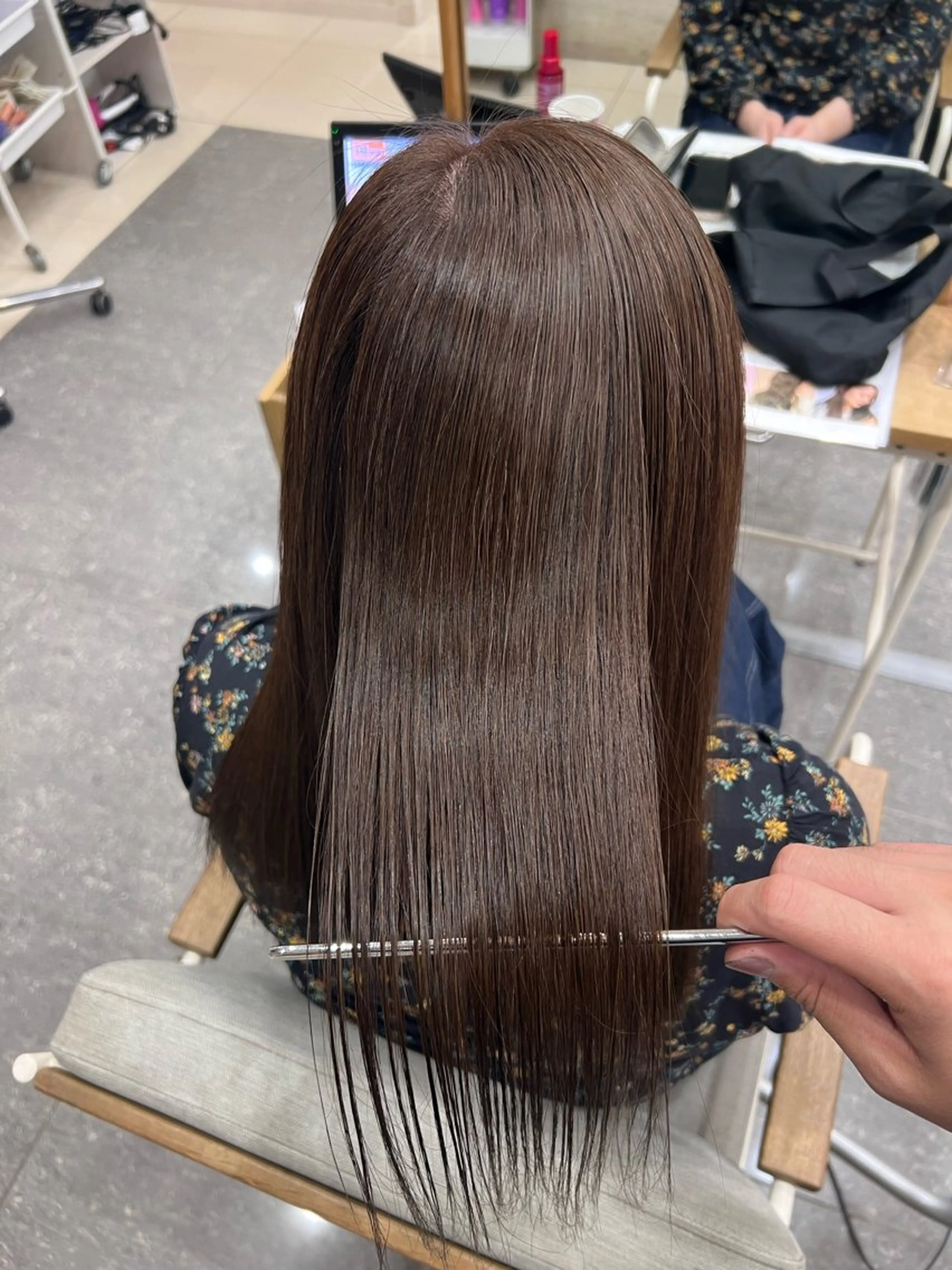 ロング カラー 透明感カラー ヘアカラー トリートメント 太白区白髪ぼかし/ ボブカット/千葉達人のヘアスタイル