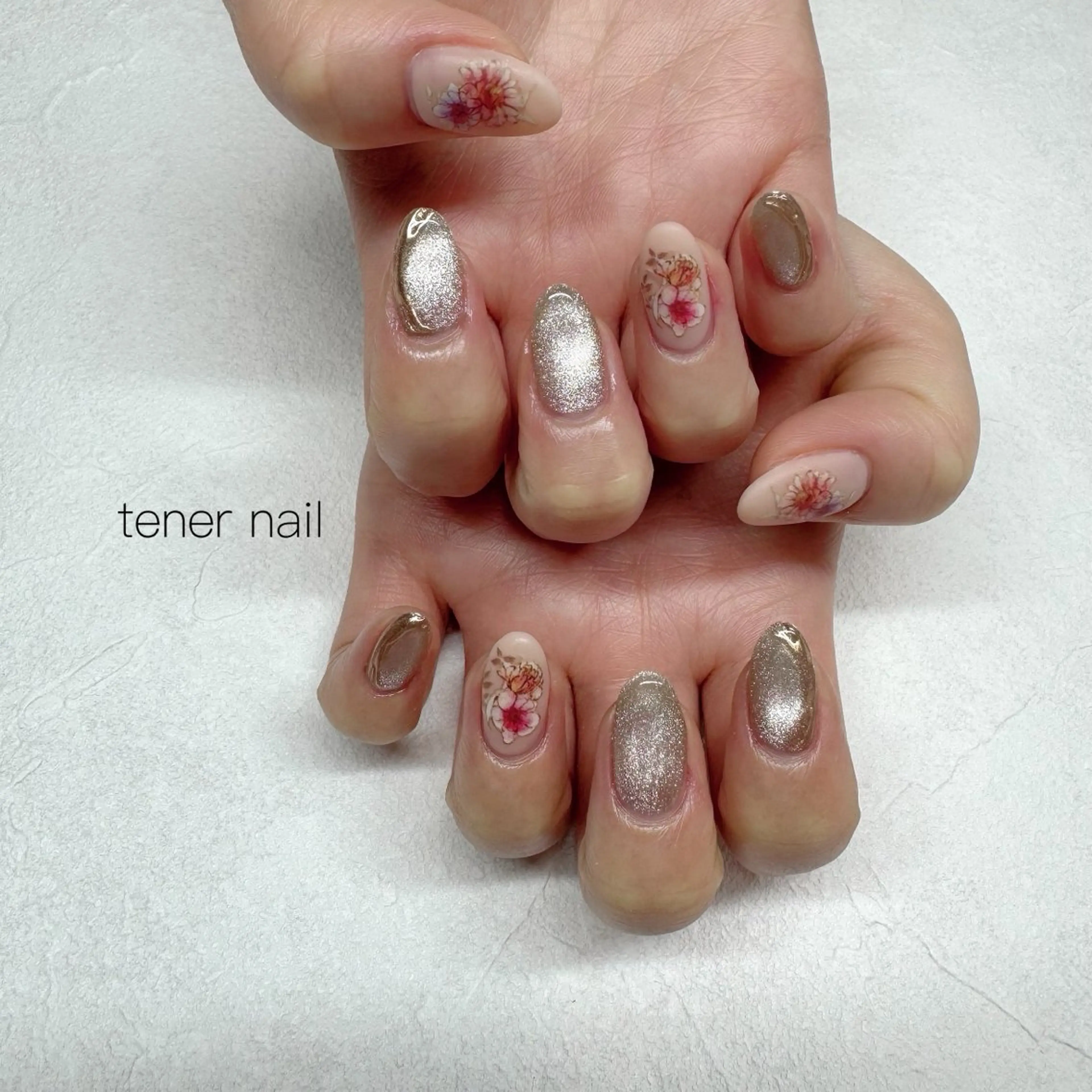 ネイル フラワーネイル マグネットネイル マットネイル ハンドネイル tener  nail  テネルネイル所属・テネルネイル tener nailのネイルデザイン
