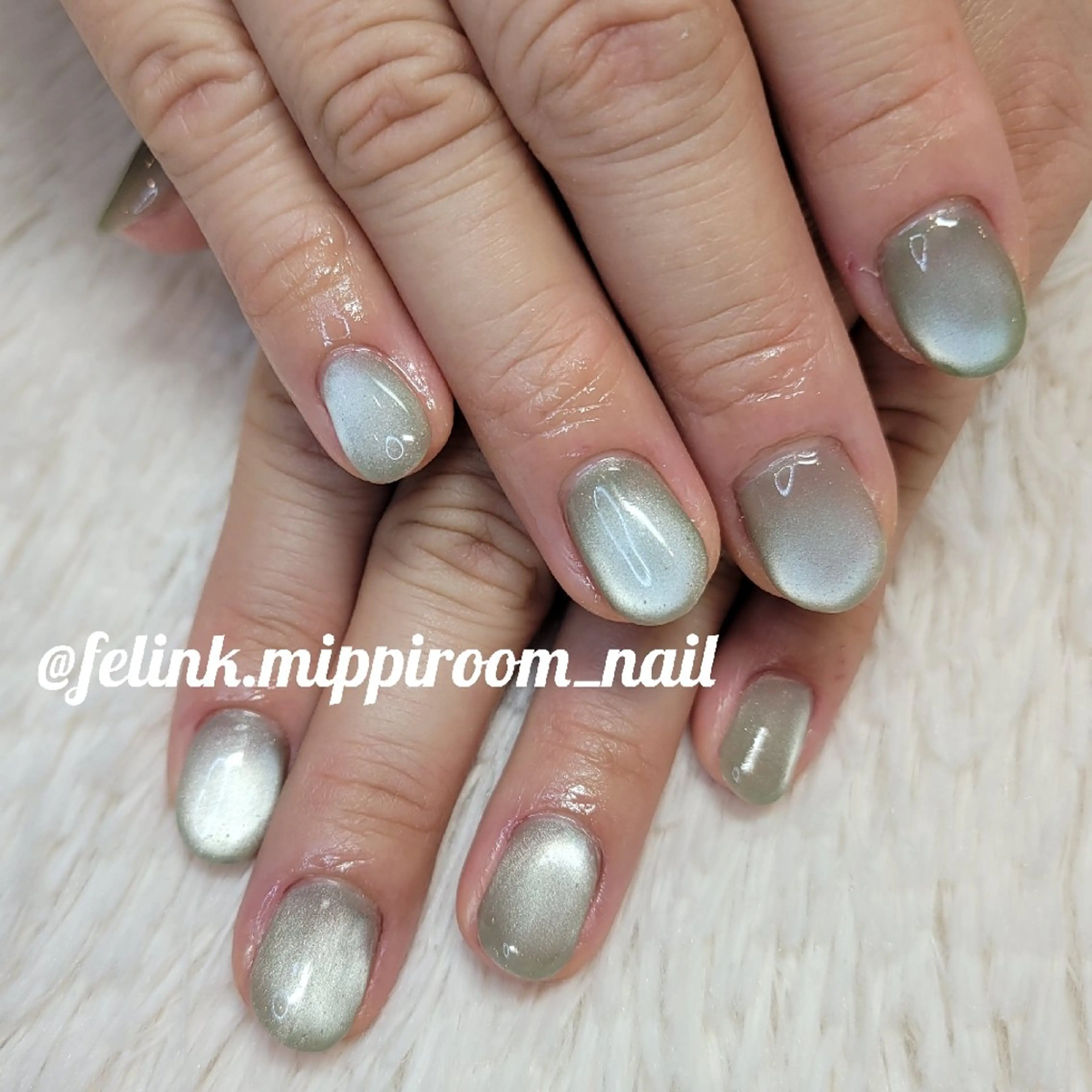 ネイル グリーン マグネットネイル Nail&Eyelash ビューティーサロンFelink所属・felink  miyuki のネイルデザイン