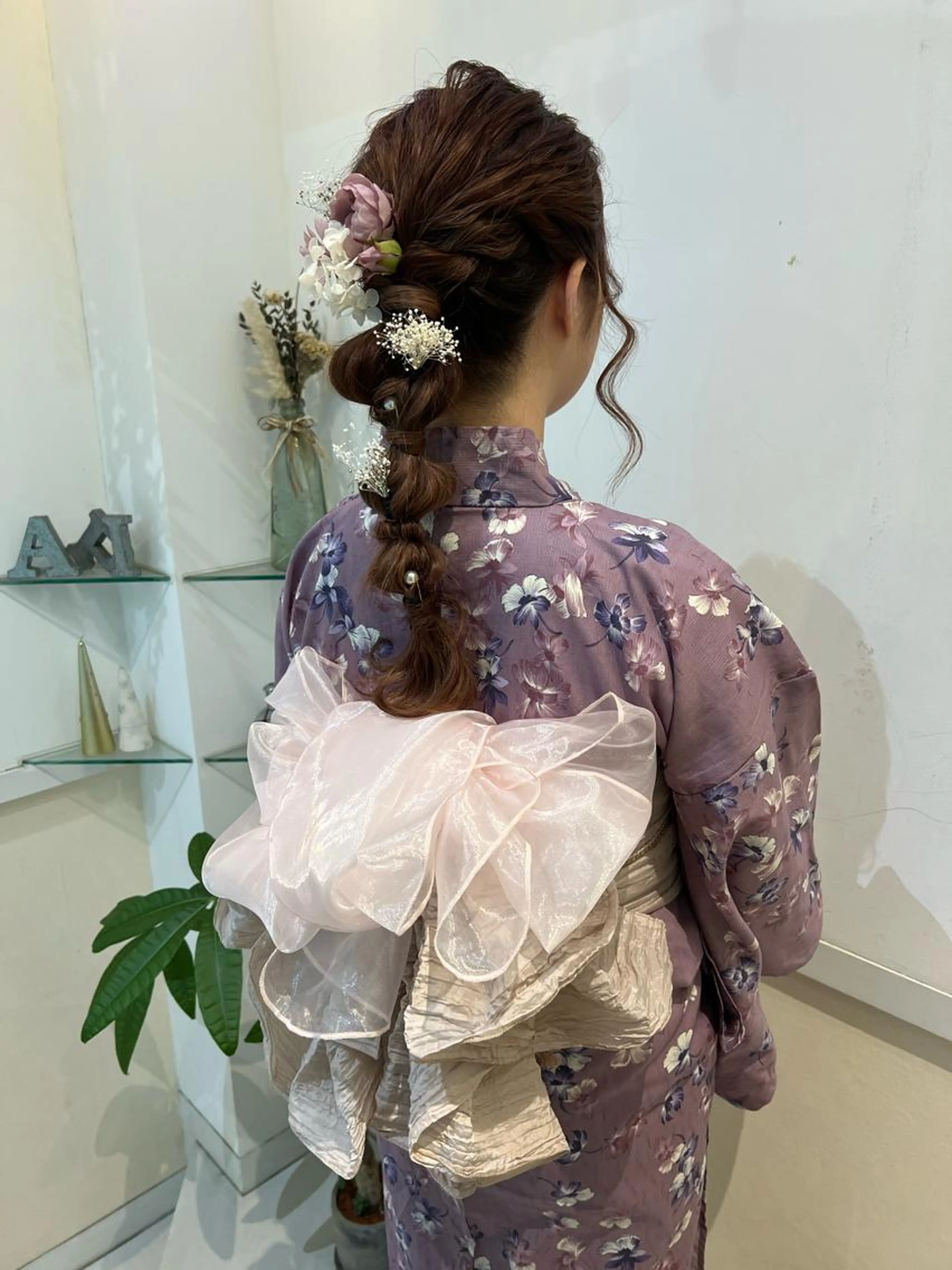 🏮👘浴衣着付け＋ヘアセット(飾り帯￥7000)🏮👘の写真