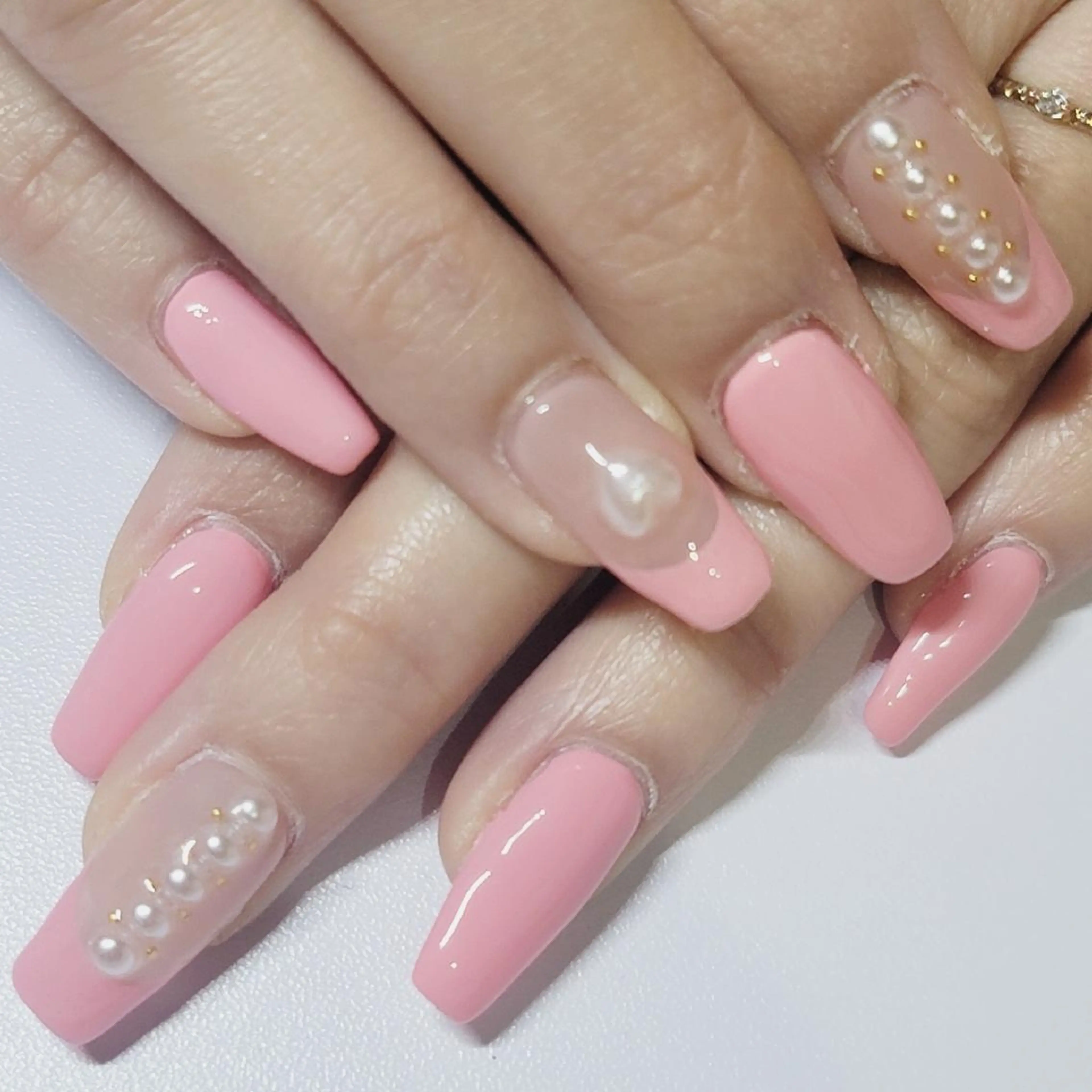 ネイル フレンチネイル ワンカラーネイル ピンク ハンドネイル よしだ ひろきのネイルデザイン