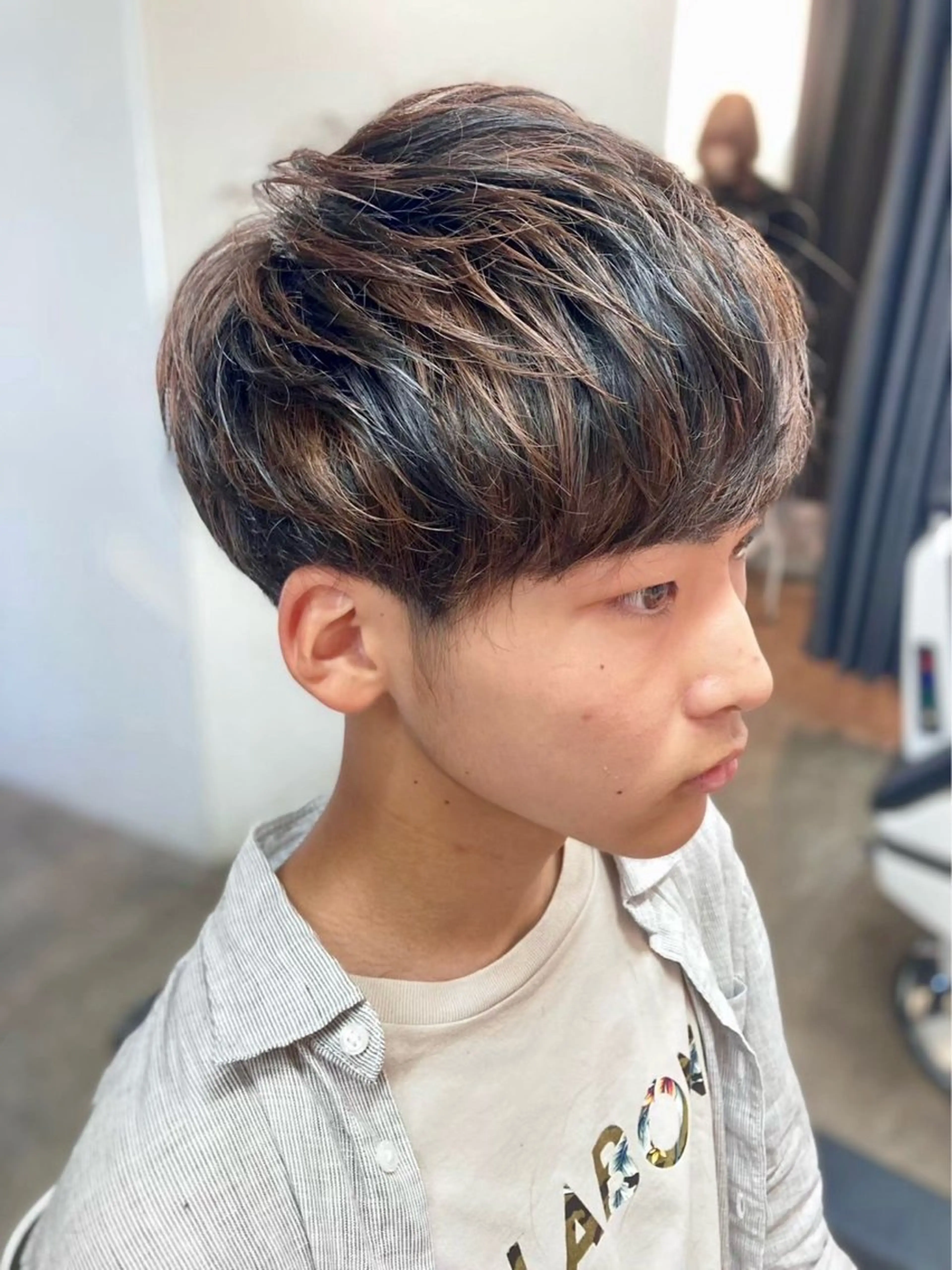 前髪のみ縮毛矯正ストレート👨の写真
