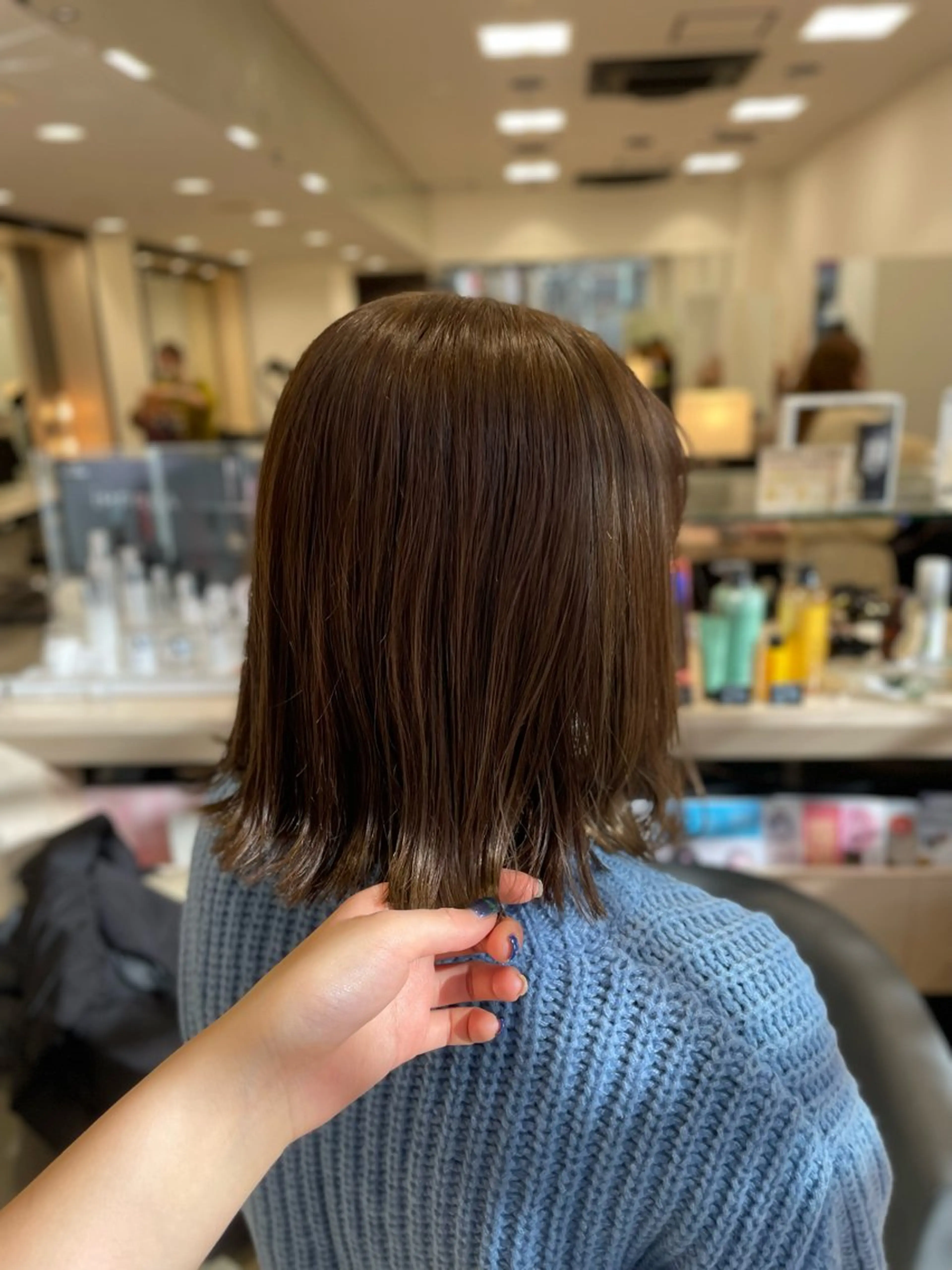 ミディアム カラー 透明感カラー ヘアカラー クロスパーマ/うる艶 カラー/Kurumiのヘアスタイル