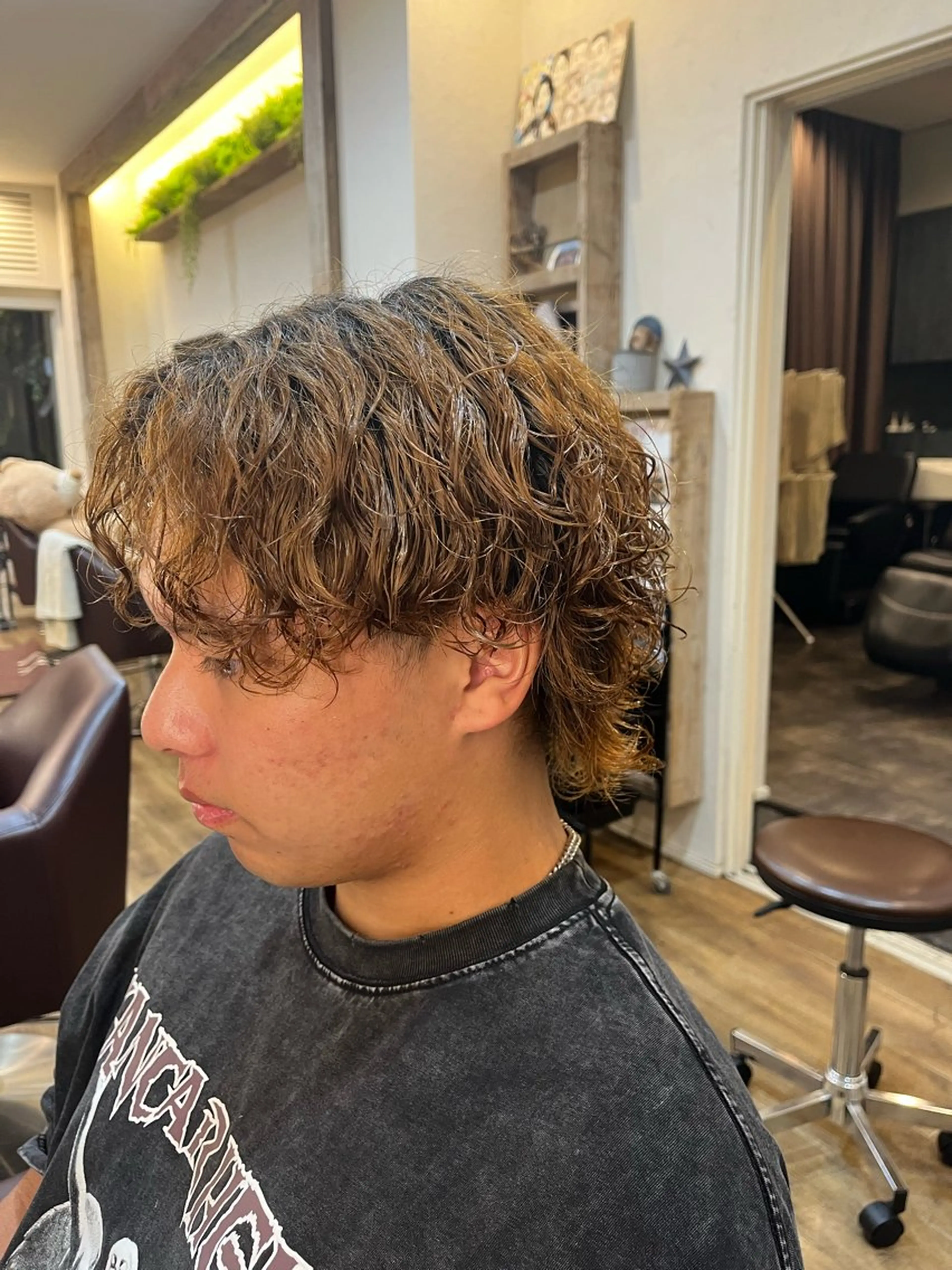 パーマ メンズ カット パーマ 阿部 翔一郎/暖色系カラーのヘアスタイル