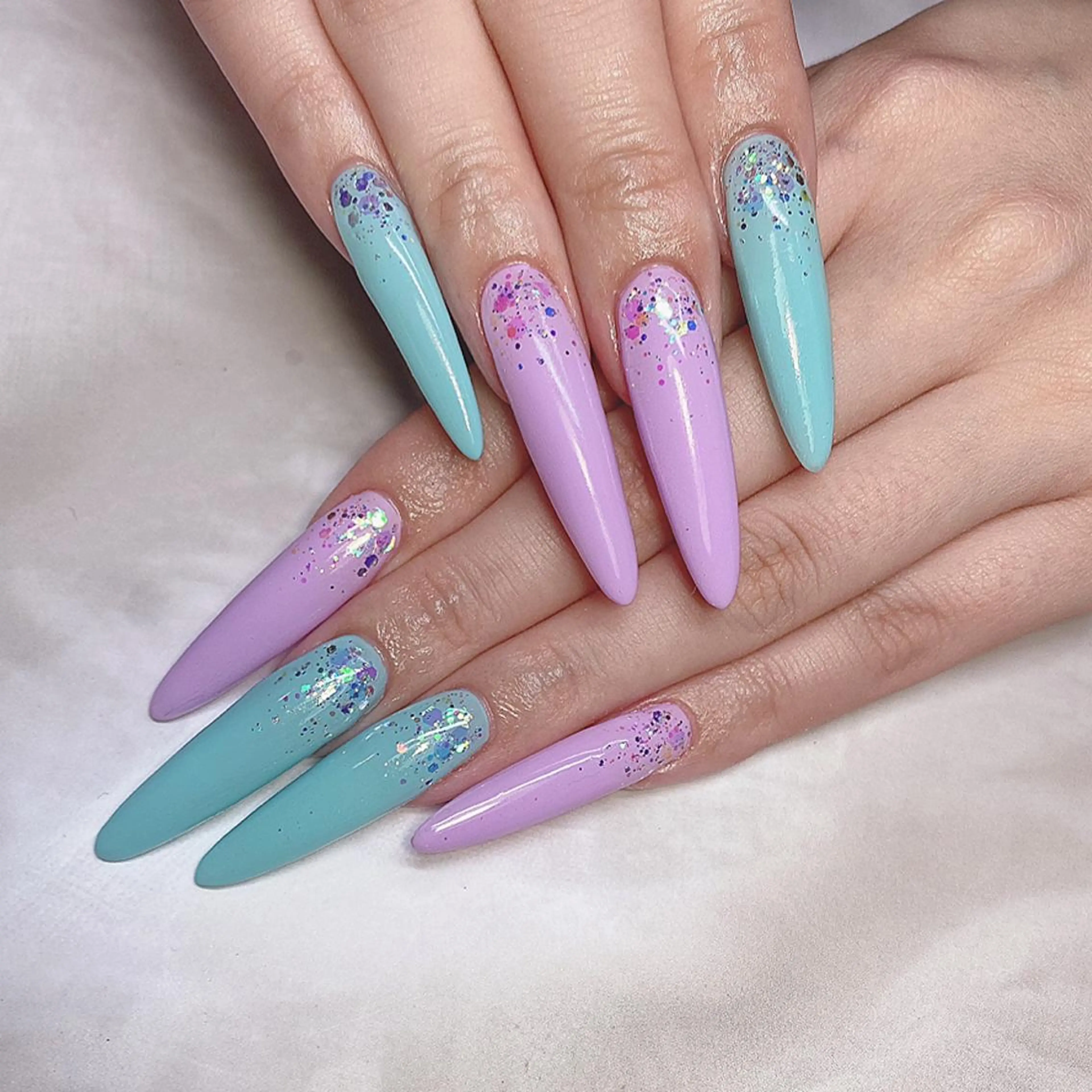 ネイル ロングネイル スカルプネイル RiLion💗 Risa🦋💜のネイルデザイン