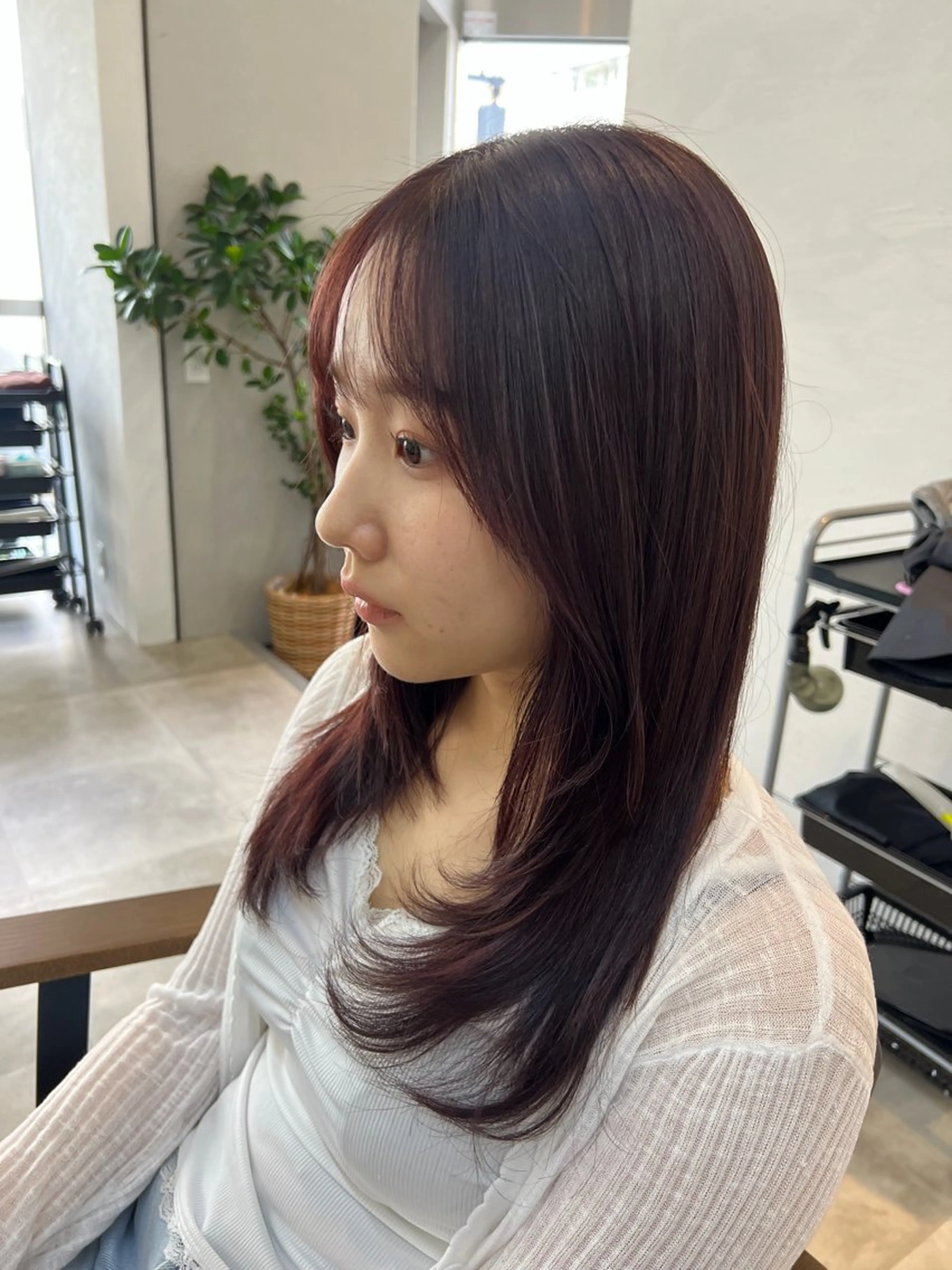 セミロング カラー 🥀韓国ヘア🥀 宮津真菜のヘアスタイル