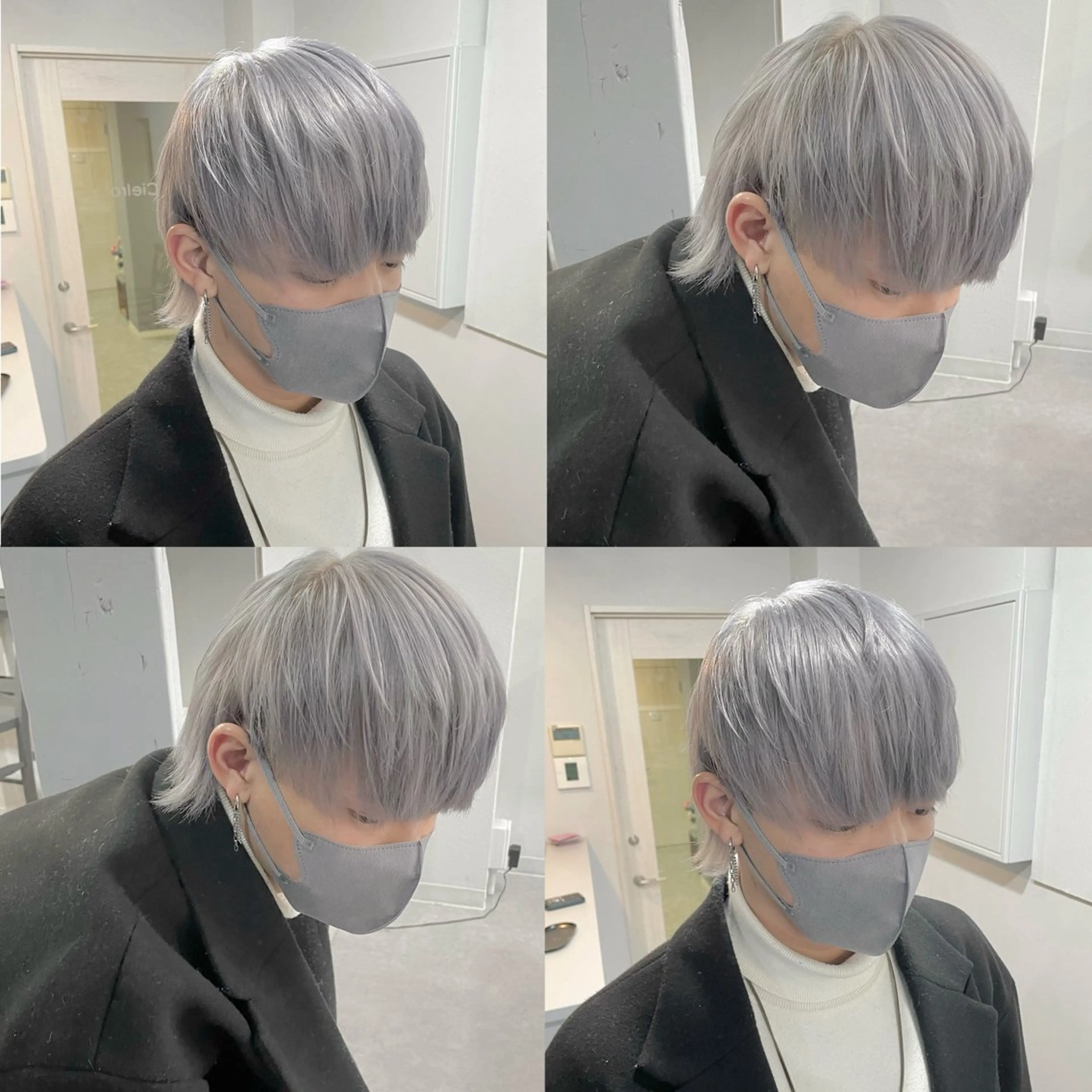 カラー メンズ シルバー ホワイトシルバー ヘアカラー トリートメント Cielro【 シェイロ 】所属・Cielro/ダブル カラー/西田咲希のヘアスタイル