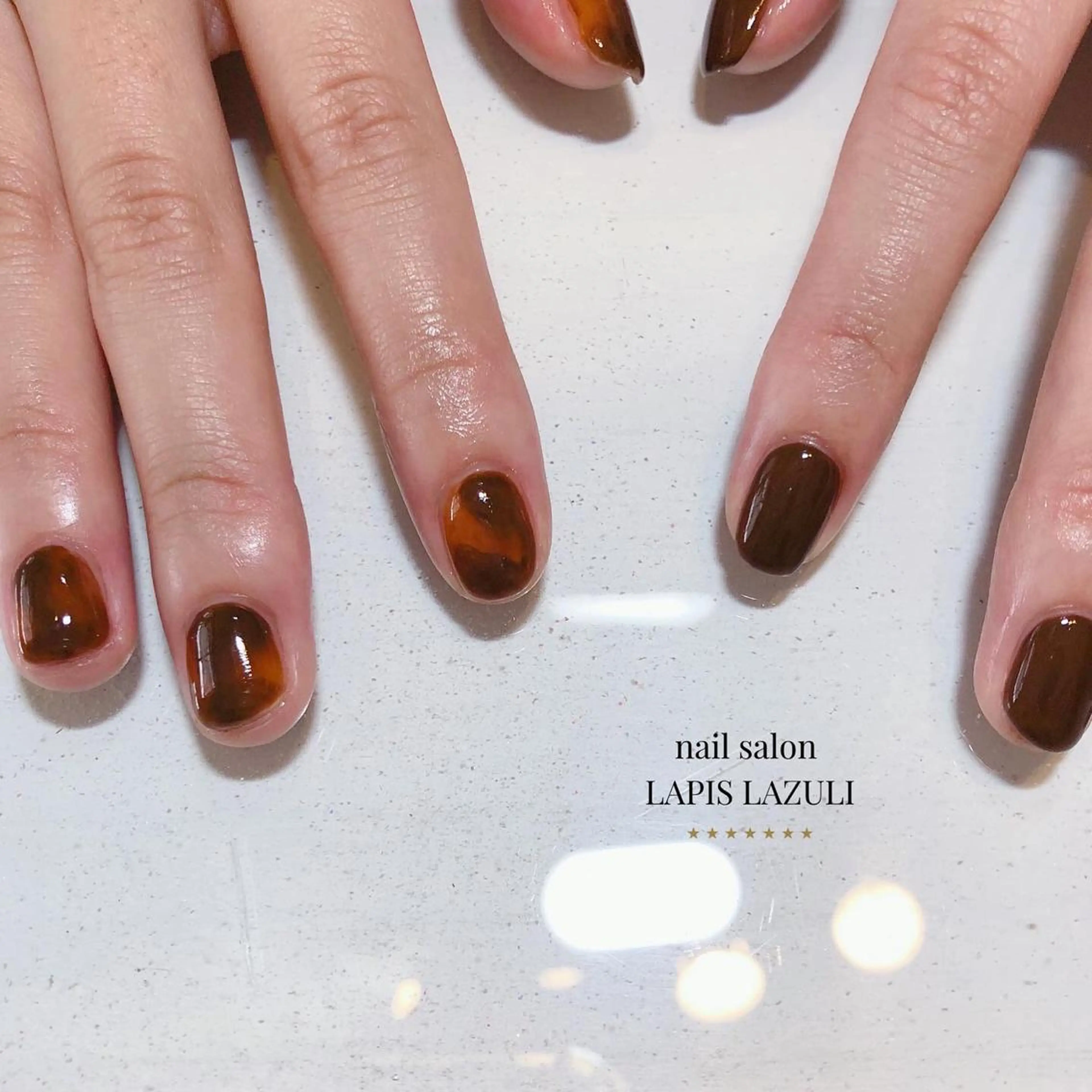 ネイル べっ甲ネイル ジェルネイル マットネイル ミラーネイル ニュアンスネイル nail salon ラピスラズリのネイルデザイン