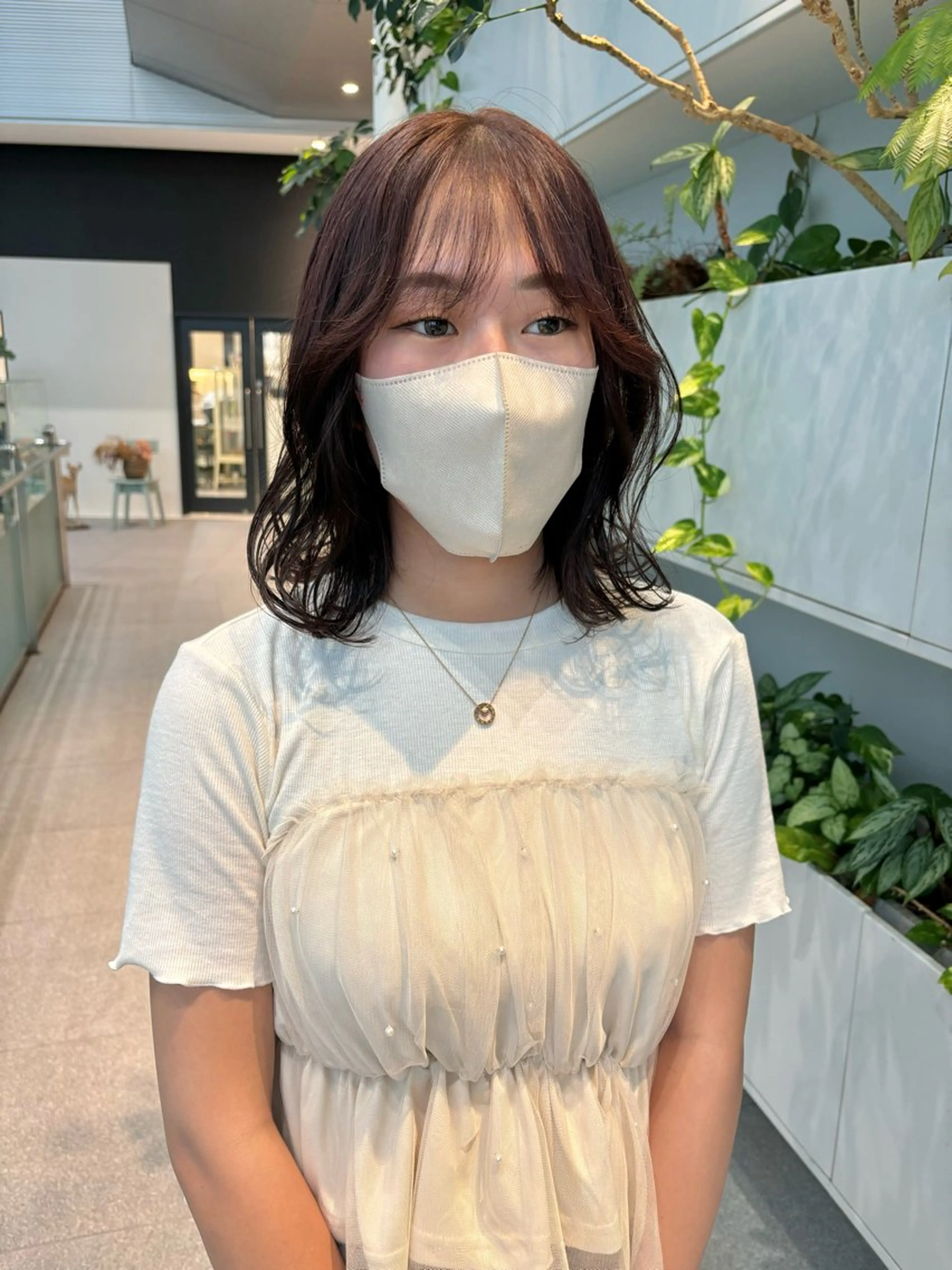 ミディアム ピンクブラウン ヘアカラー トリートメント くさかみさき🌼暖色 /韓国風/オタク🌼のヘアスタイル
