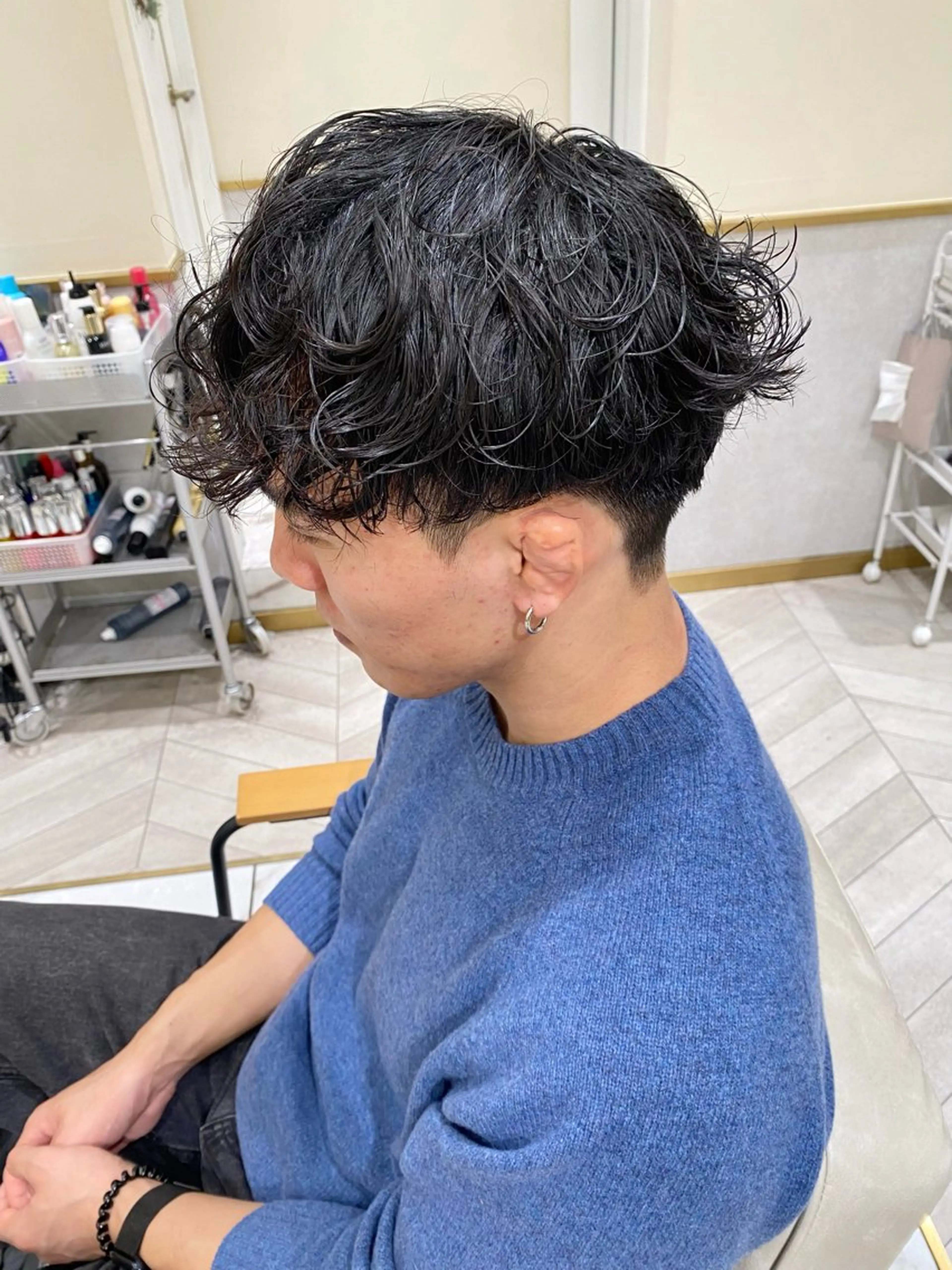ショート パーマ メンズ カット パーマ 酸スト/フェザー パーマ/三谷海斗のマツエク・マツパデザイン