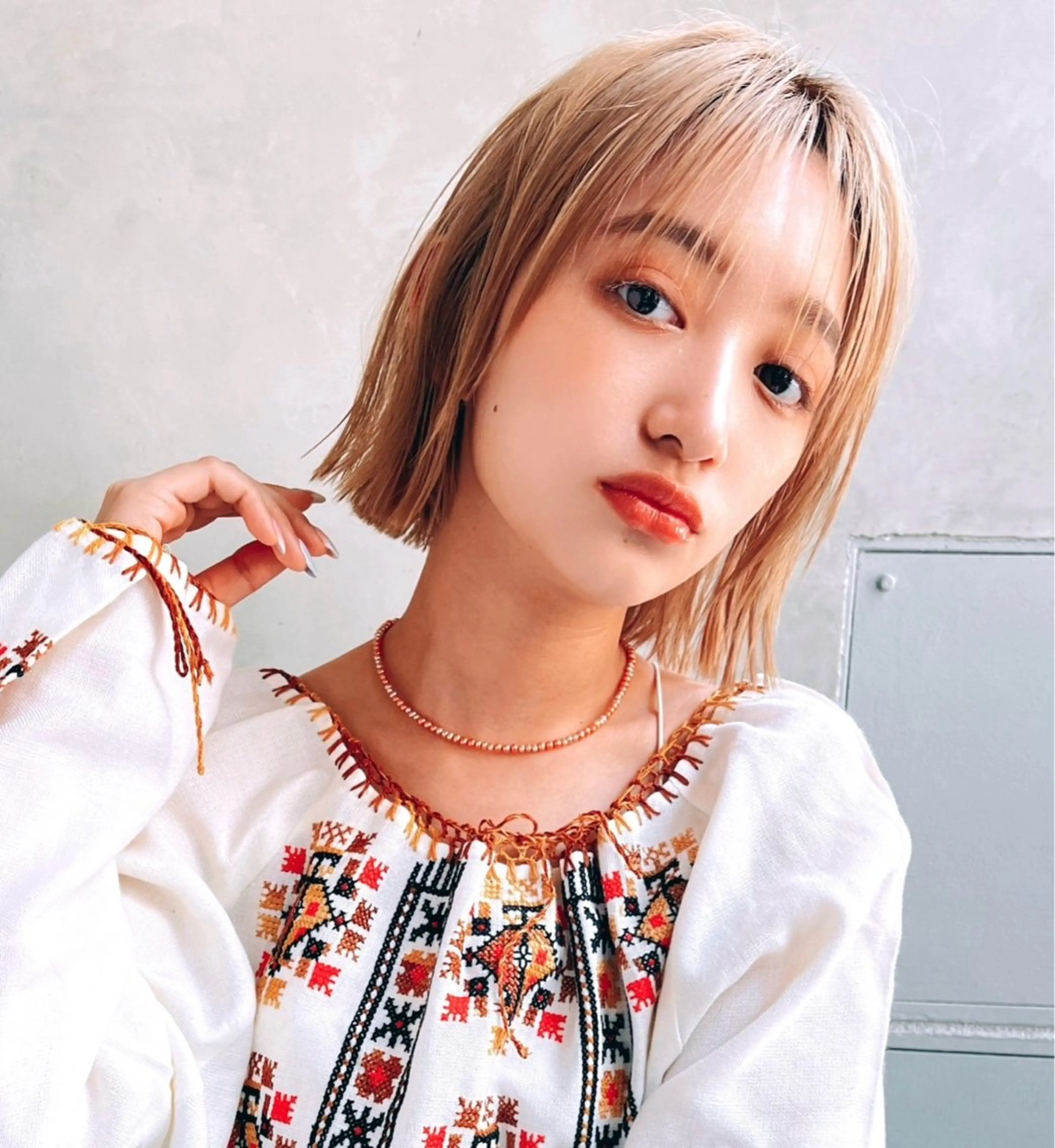 ミディアム カラー パーマ ヘアアレンジ ヘアカラー トリートメント くびれボブ/艶カラー /髪質改善🌷喜美花のヘアスタイル