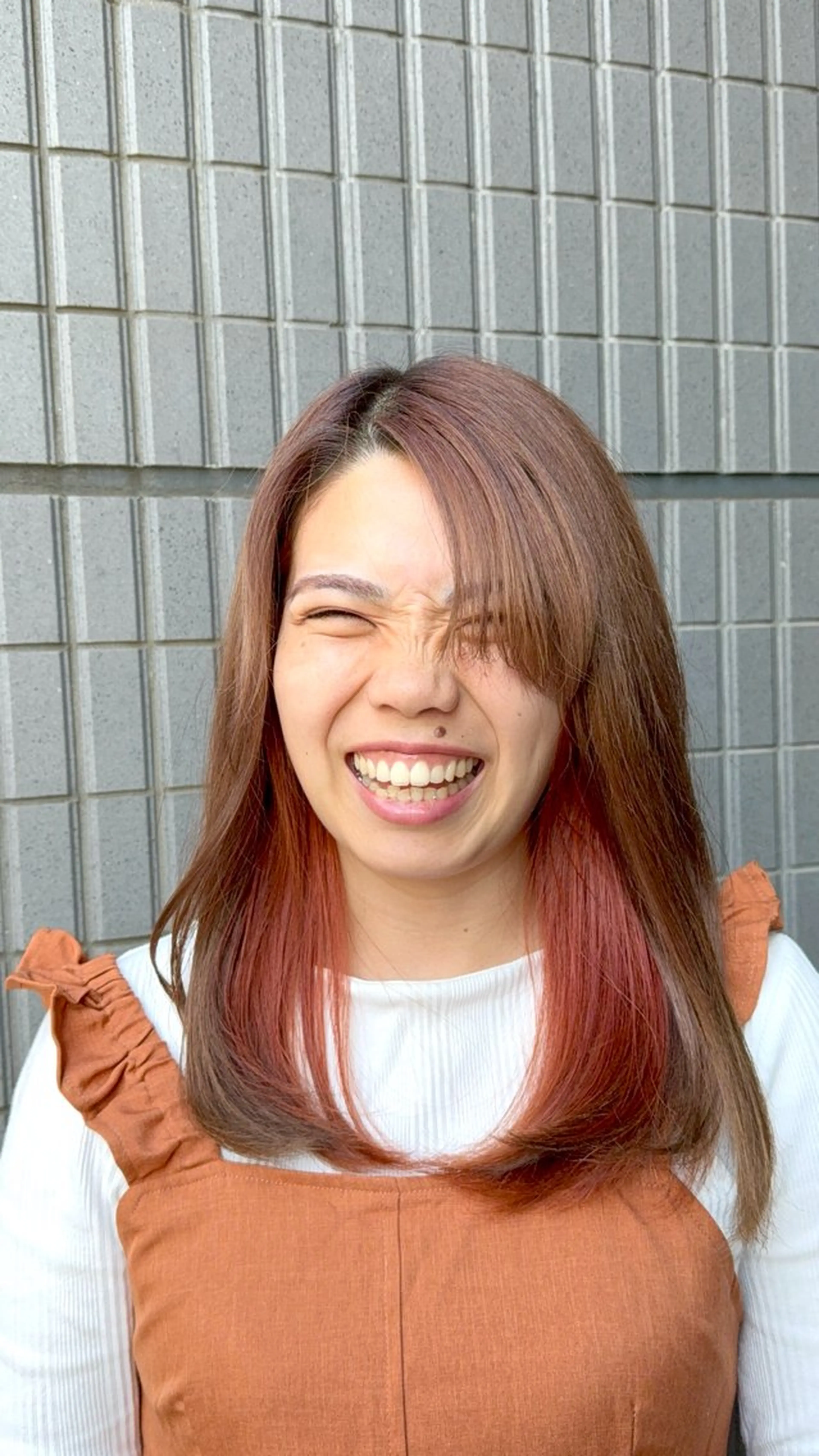 カラー ヘアカラー 暖色🧡カット モデル💖石川町のヘアスタイル