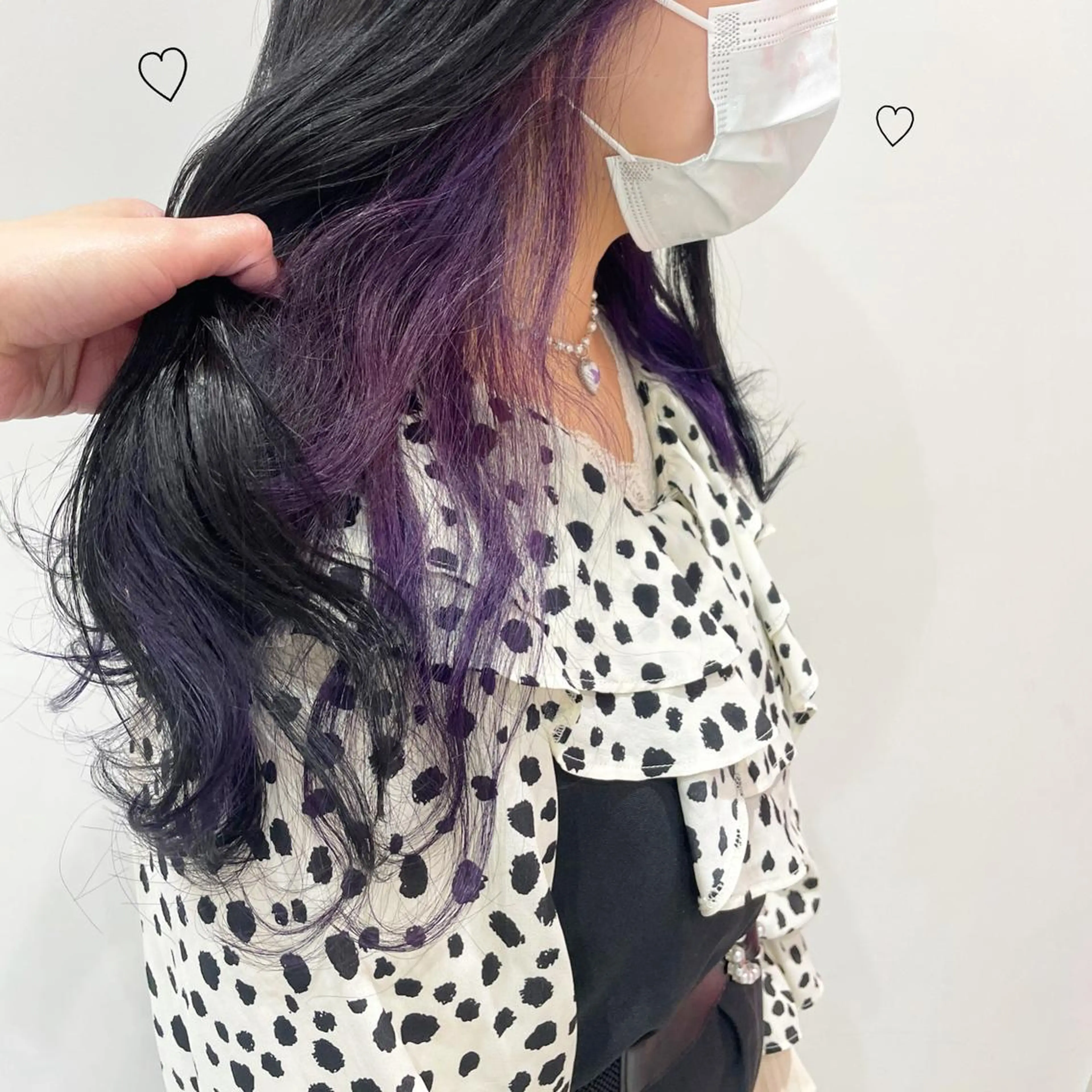 セミロング カラー インナーカラー ラベンダーカラー EMANON新宿東口所属・新宿駅近♡ ♡個室♡三都季🌜のヘアスタイル