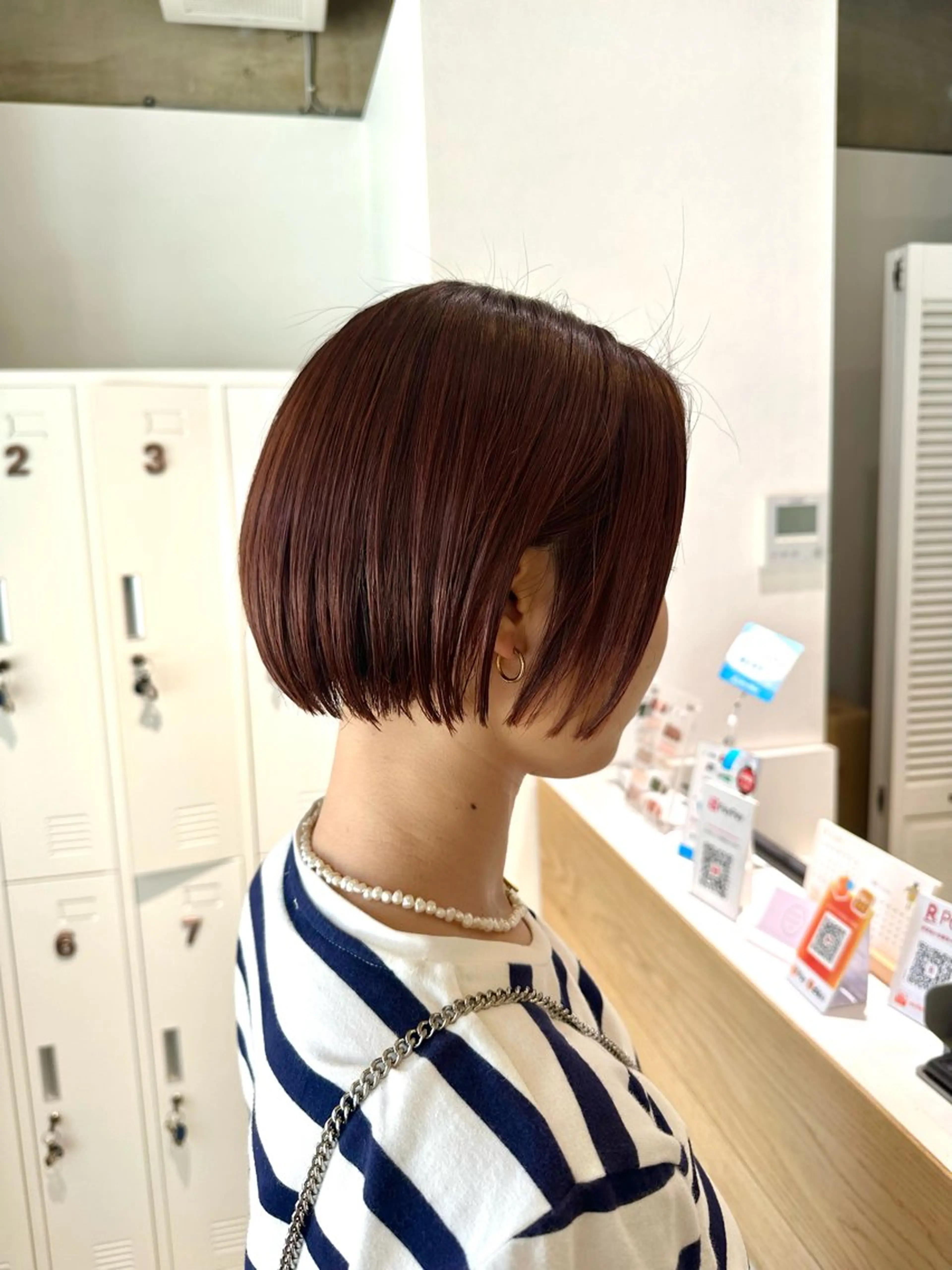 ショート カラー レッドカラー ボブ カット ヘアカラー Annie 吉田 裕美のヘアスタイル