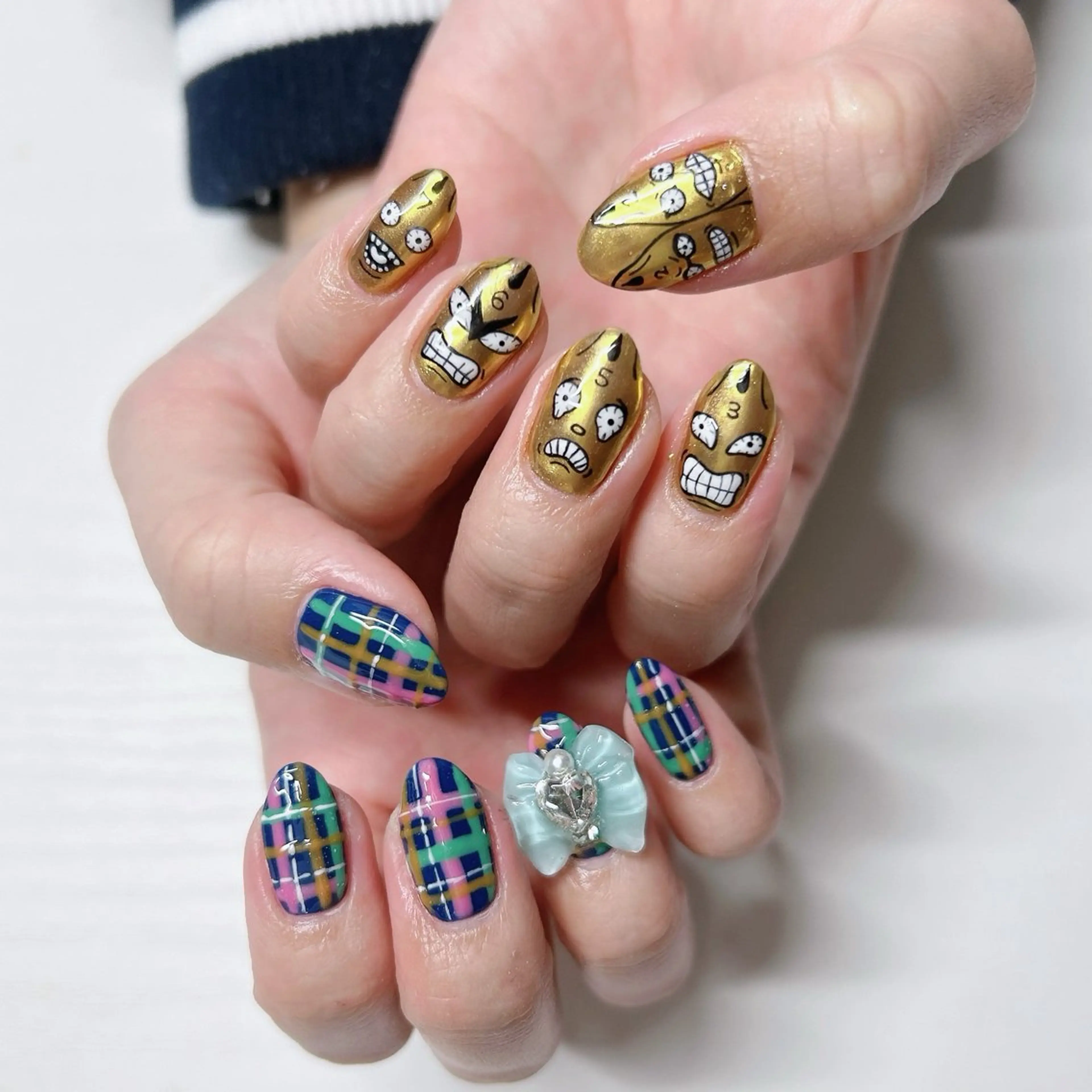 ネイル ジェルネイル ミラーネイル パラジェル 冬ネイル ハンドネイル Nail Kのネイルデザイン