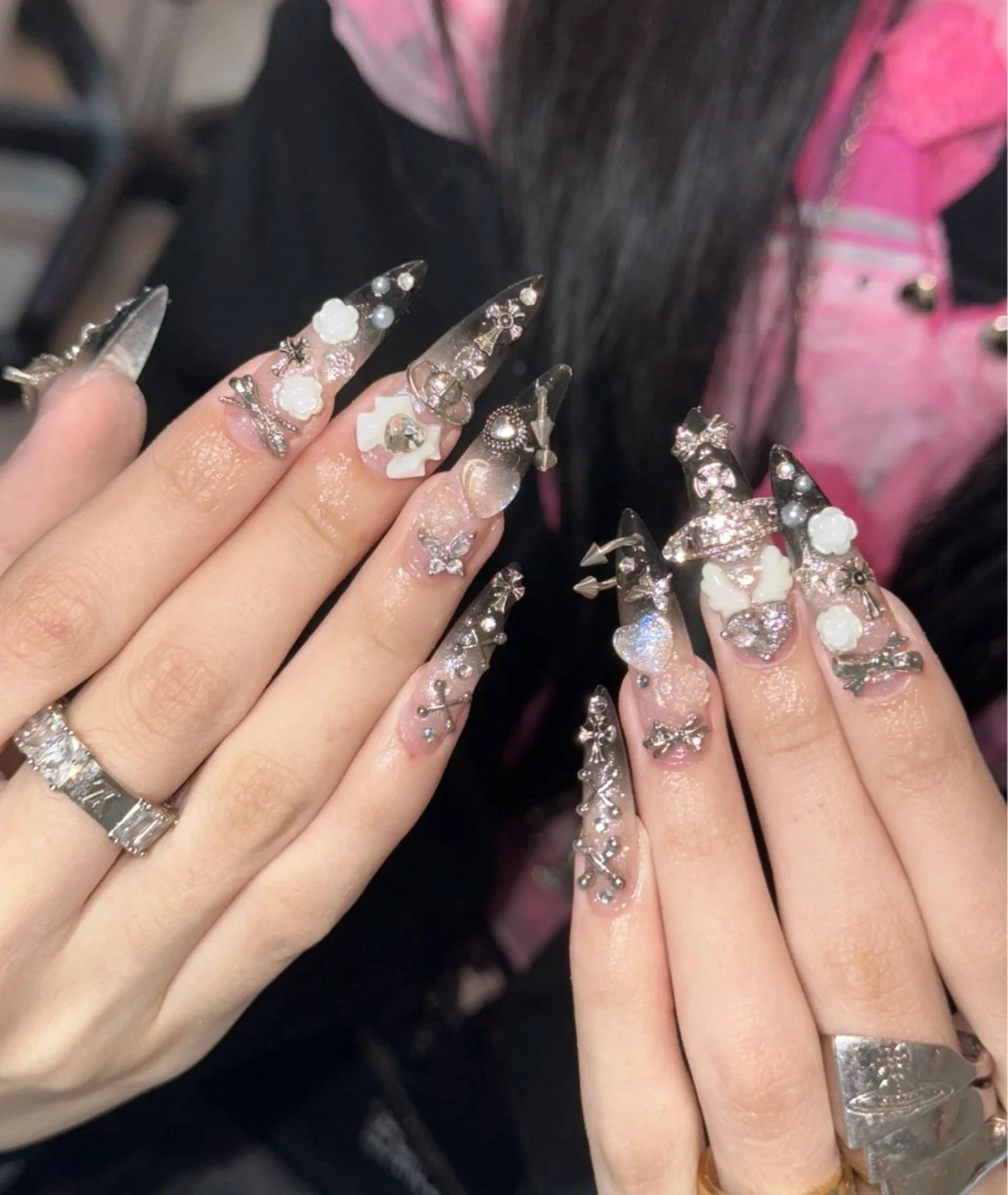 ロング ハンドネイル Moomi あずりのネイルデザイン