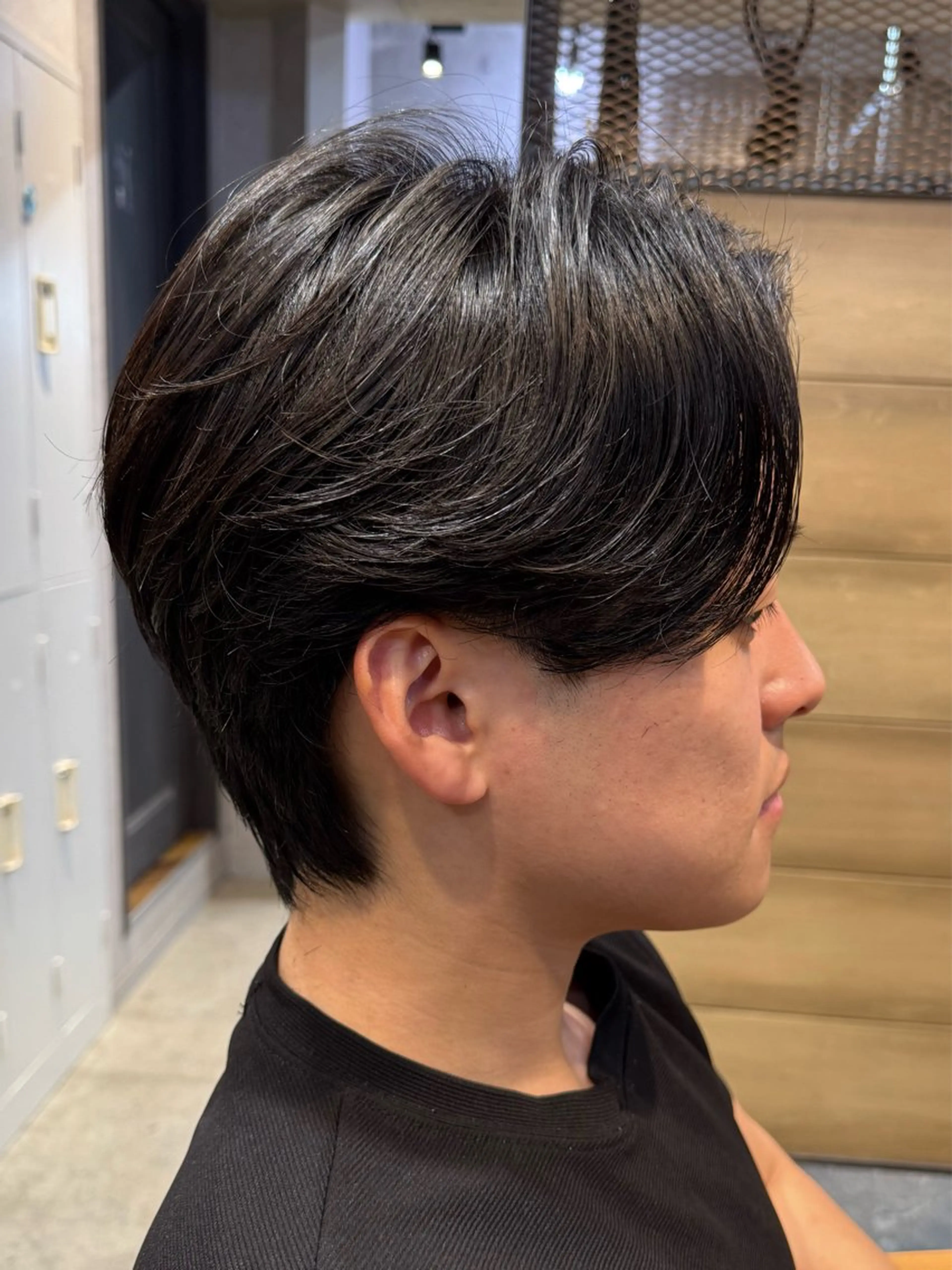 ショート パーマ メンズ ビジネス センターパート フェードカット フェザーパーマ メンズ韓国風 カット パーマ トリートメント ヘアセット 新宿メンズパーマ TAKEのヘアスタイル