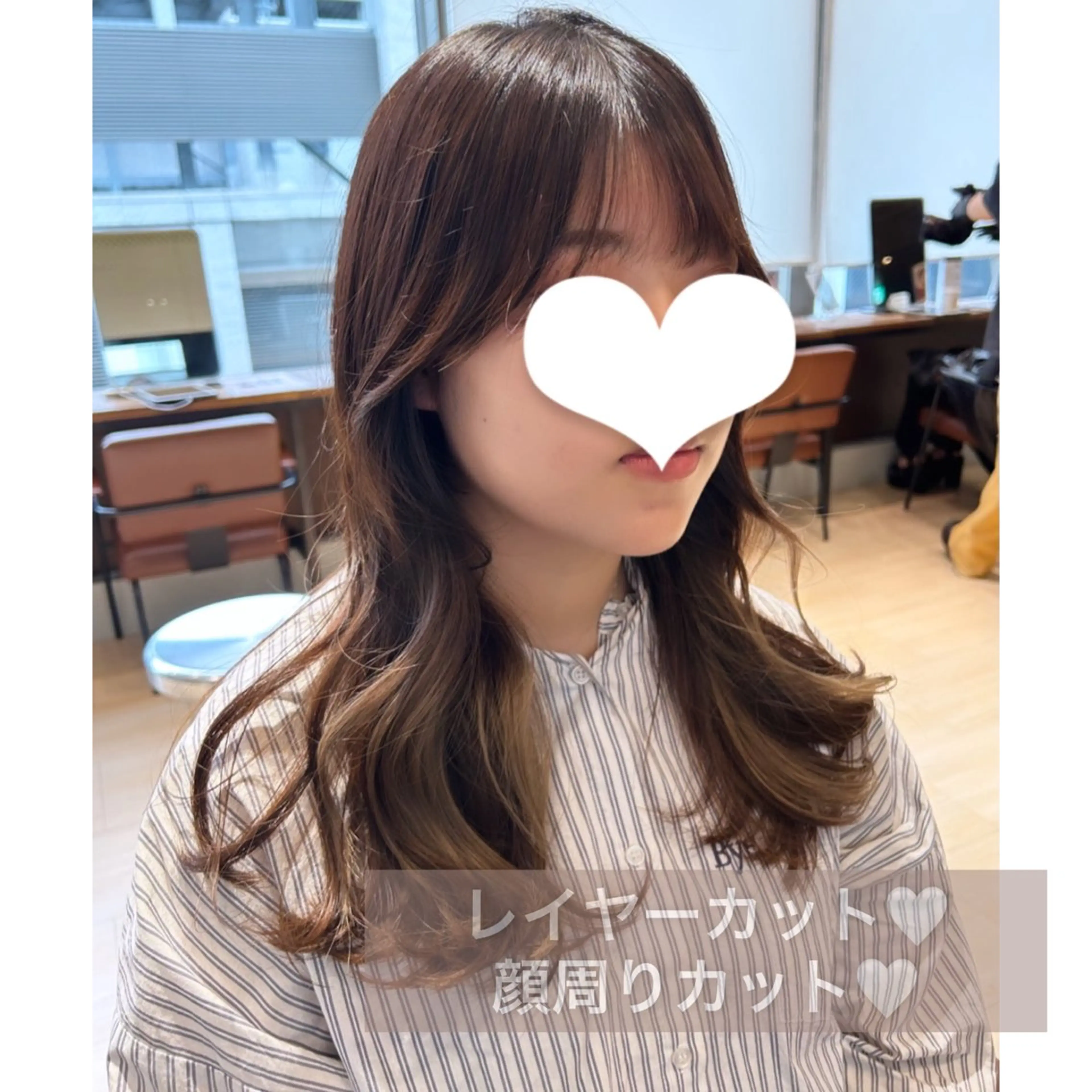 ロング カラー 顔周りカット 韓国風ヘア レイヤーカット カット ヘアカラー トリートメント 🍼顔周りカット/ レイヤー/小川華奈のヘアスタイル