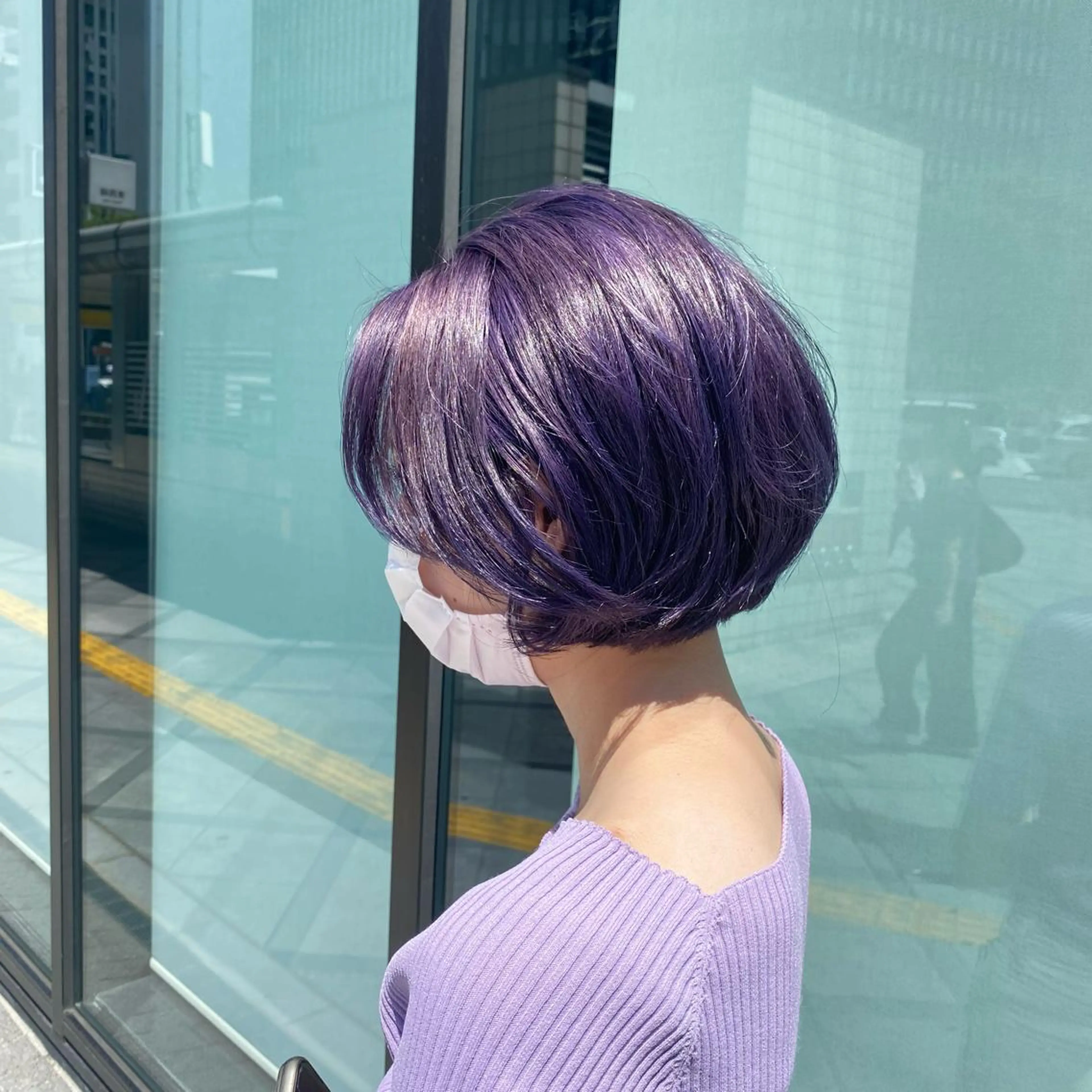 ショート パープルカラー 似合わせ/レイヤー 💟SAEのヘアスタイル