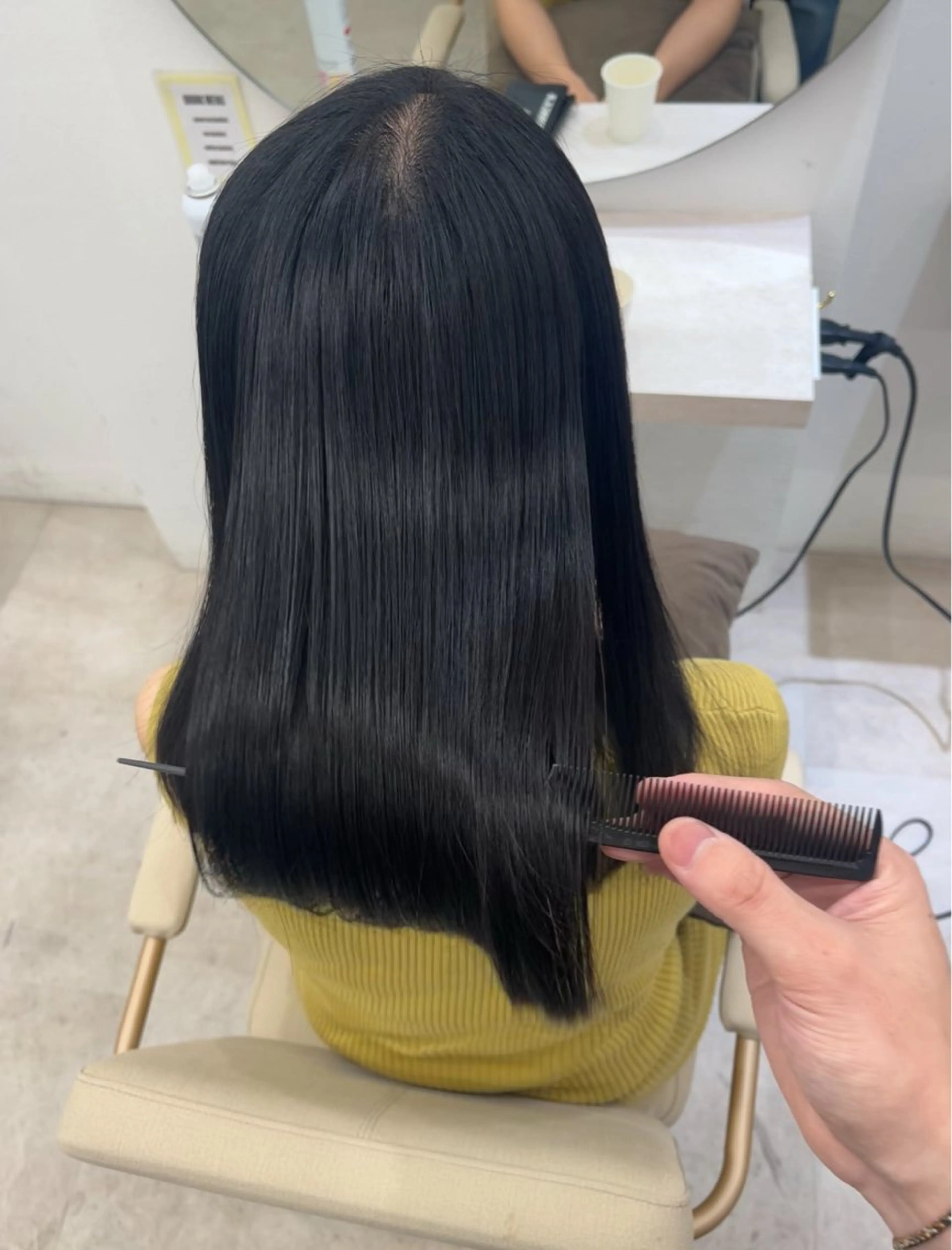 セミロング カット 縮毛矯正 トリートメント 【髪質改善】縮毛矯正 /core梅田/西尾のヘアスタイル