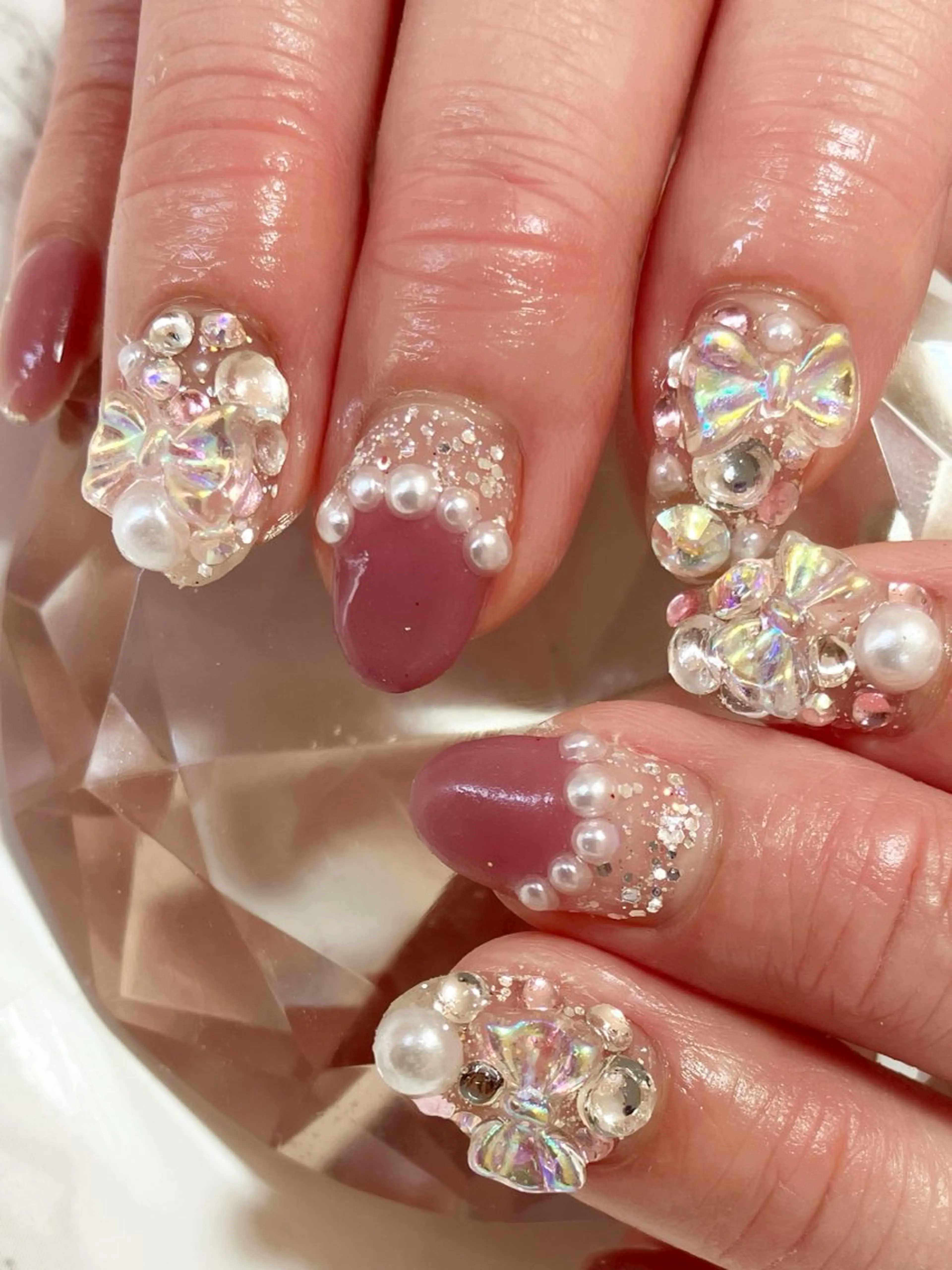 ネイル ストーンネイル ハンドネイル auladenail アウラデネイルのネイルデザイン