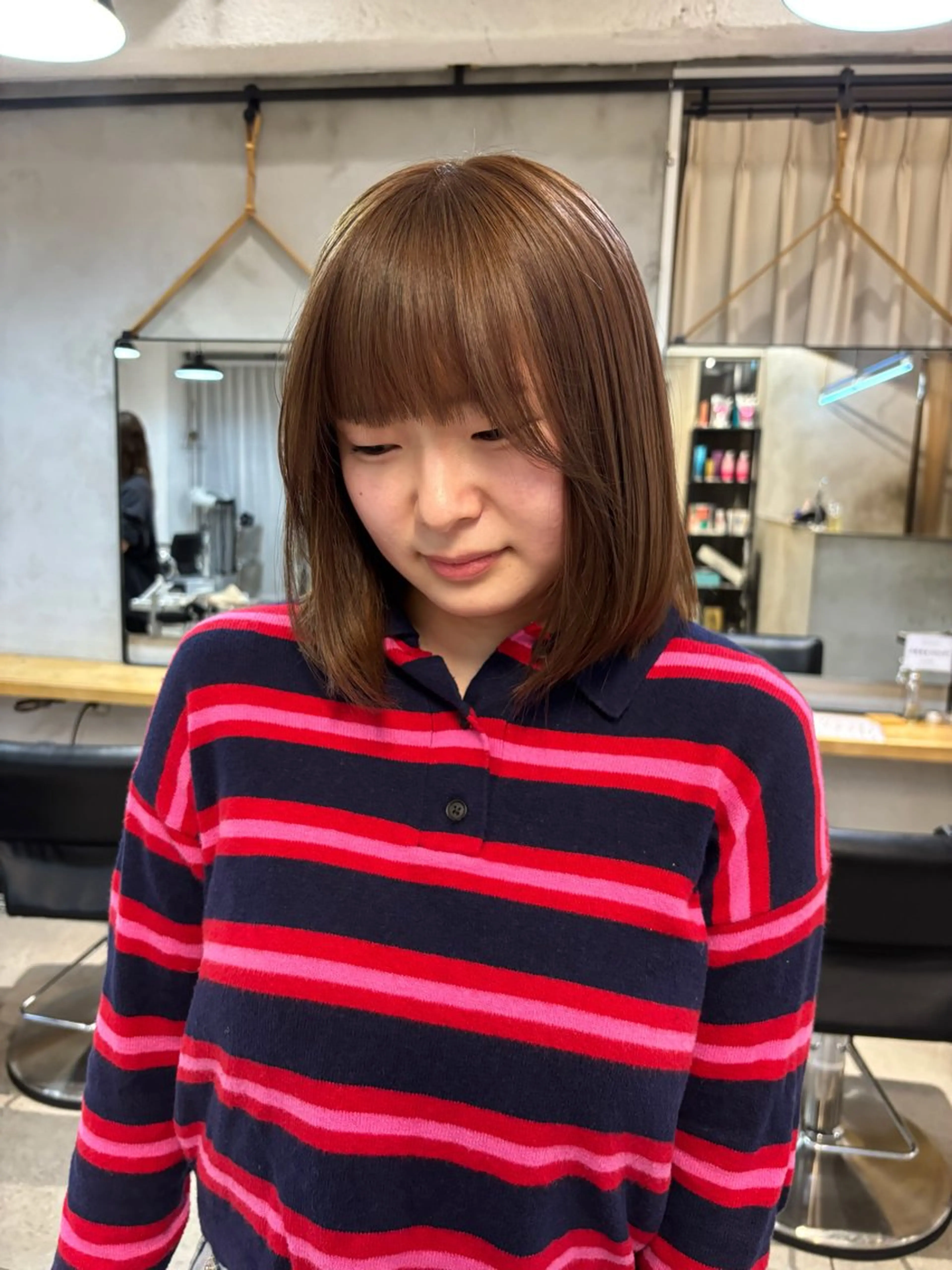 ミディアム カット ヘアカラー トリートメント まろやかカラー♡ momoka🌙のヘアスタイル
