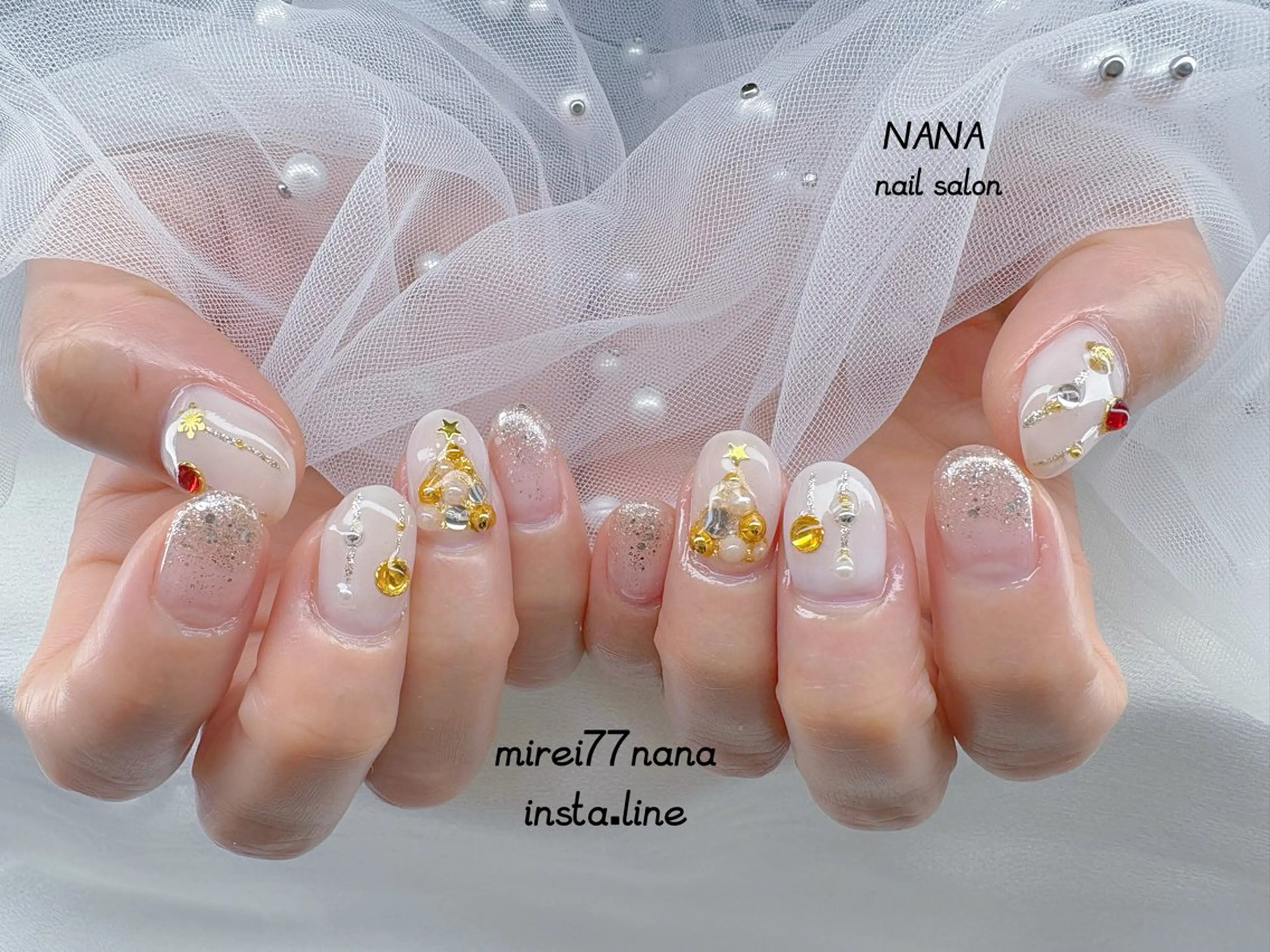 ネイル 冬ネイル クリスマス ハンドネイル NANA nail salonのネイルデザイン