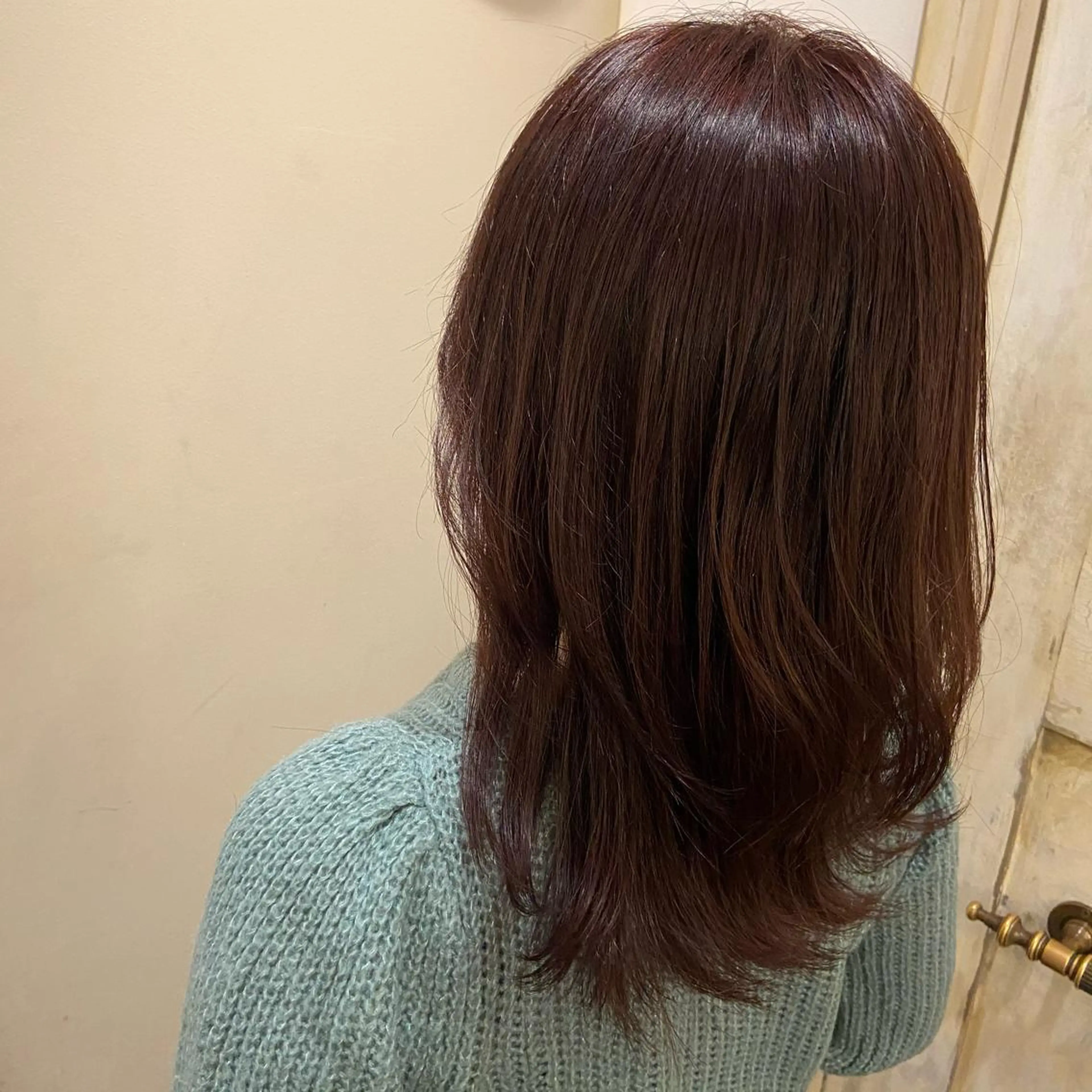 セミロング カラー ベージュカラー ピンクカラー ピンクベージュ 滝口 江梨🔅のヘアスタイル