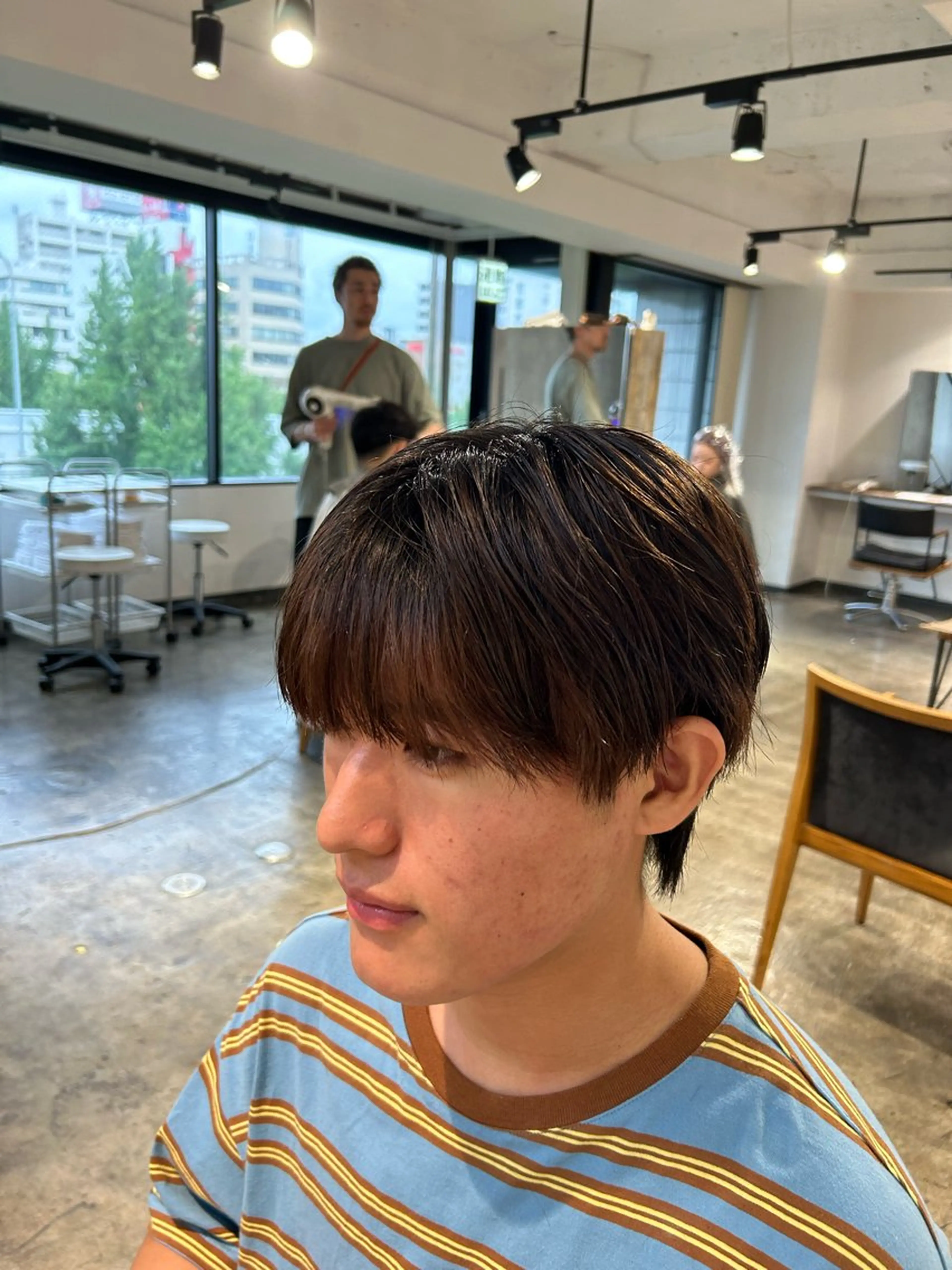 ショート パーマ メンズ センターパート ダウンパーマ カルマパーマ メンズ韓国風 マッシュ become men's hair 名駅店所属・名駅/フェザーパーマ 韓国ヘア/森岡のヘアスタイル