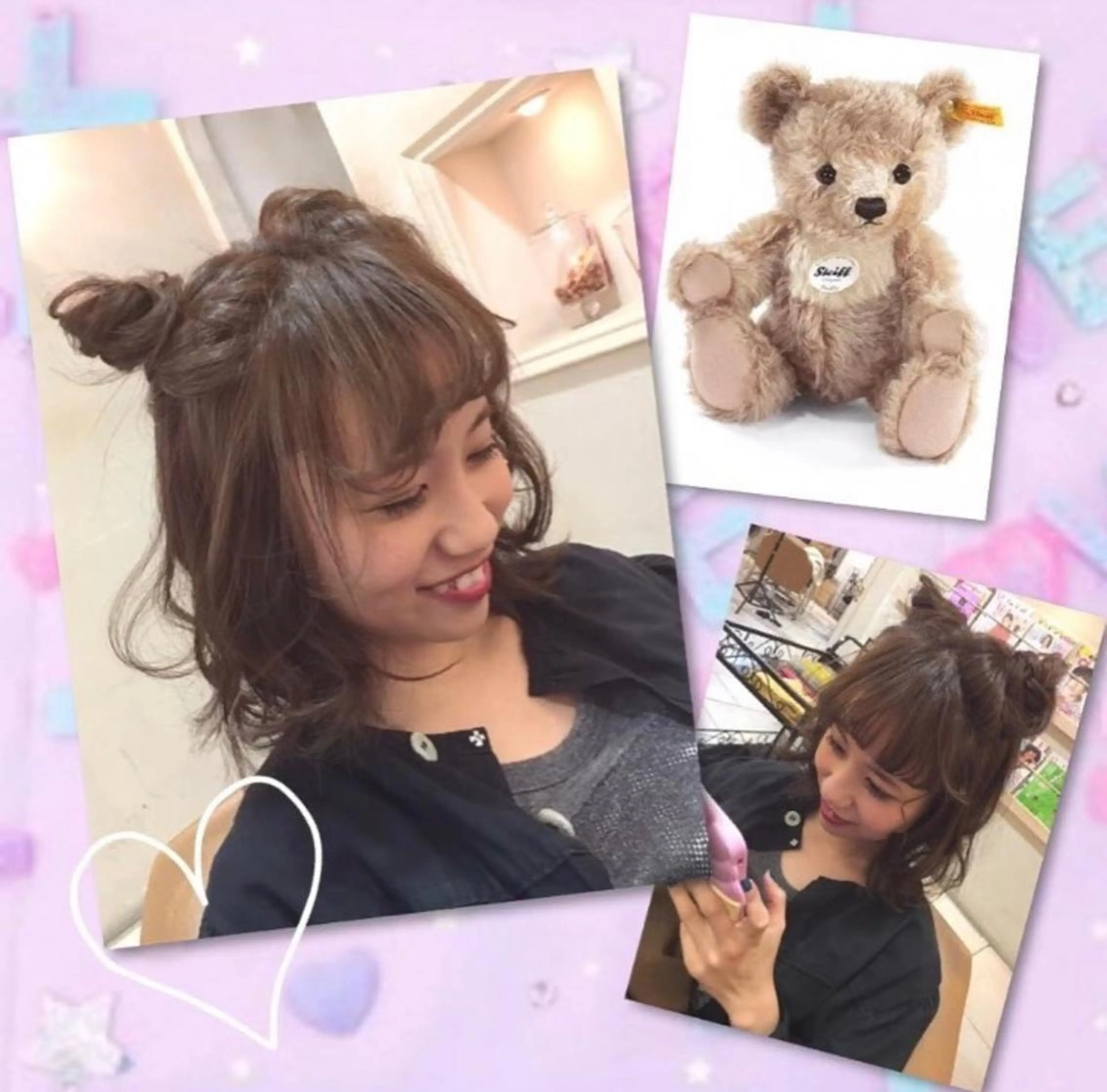 ショート カラー ヘアアレンジ お団子ヘア 森 早希絵のヘアスタイル