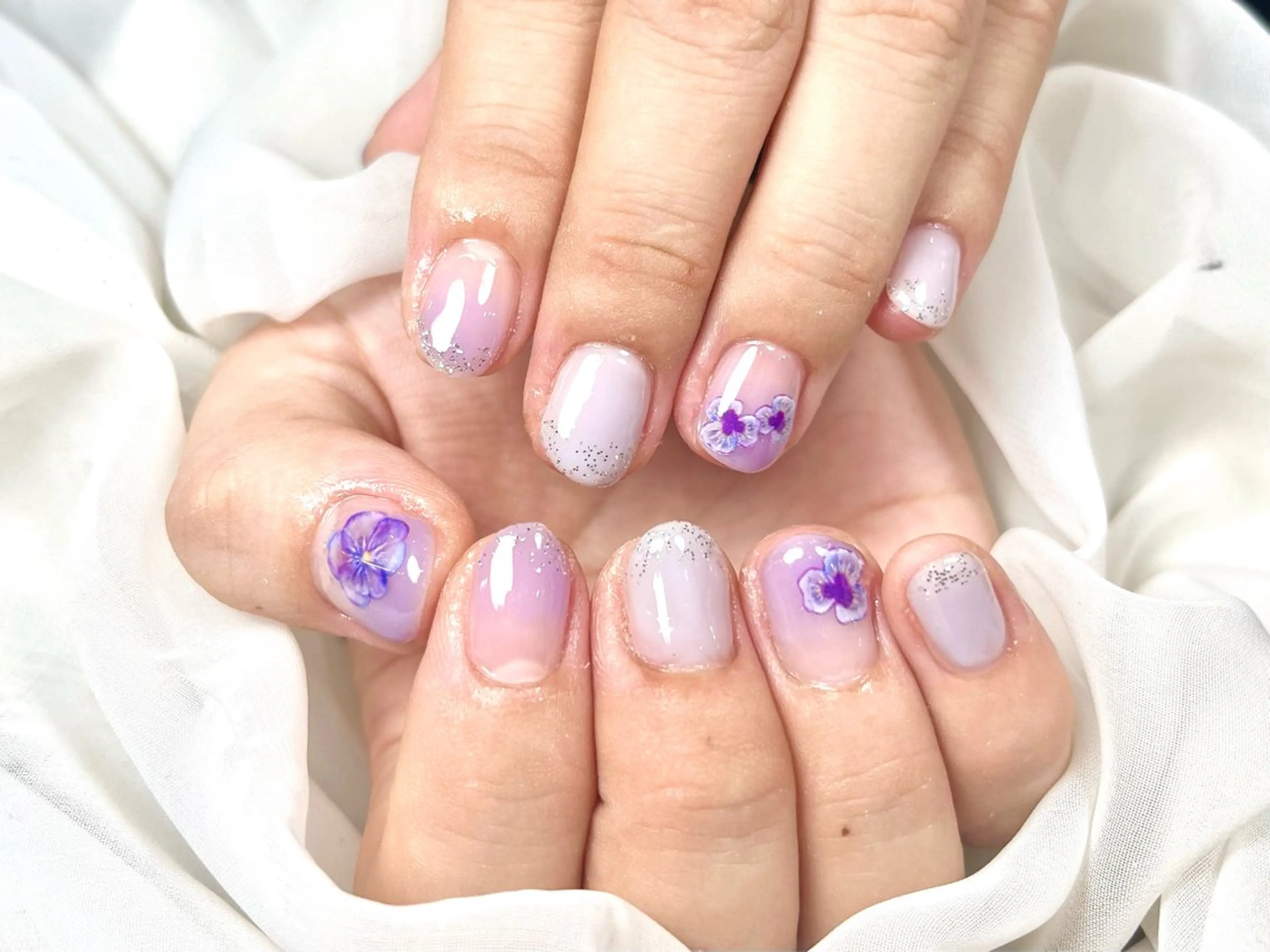 ネイル ジェルネイル グラデーション 持ち込み パープル Salute本店 🦋仲原里佳のネイルデザイン