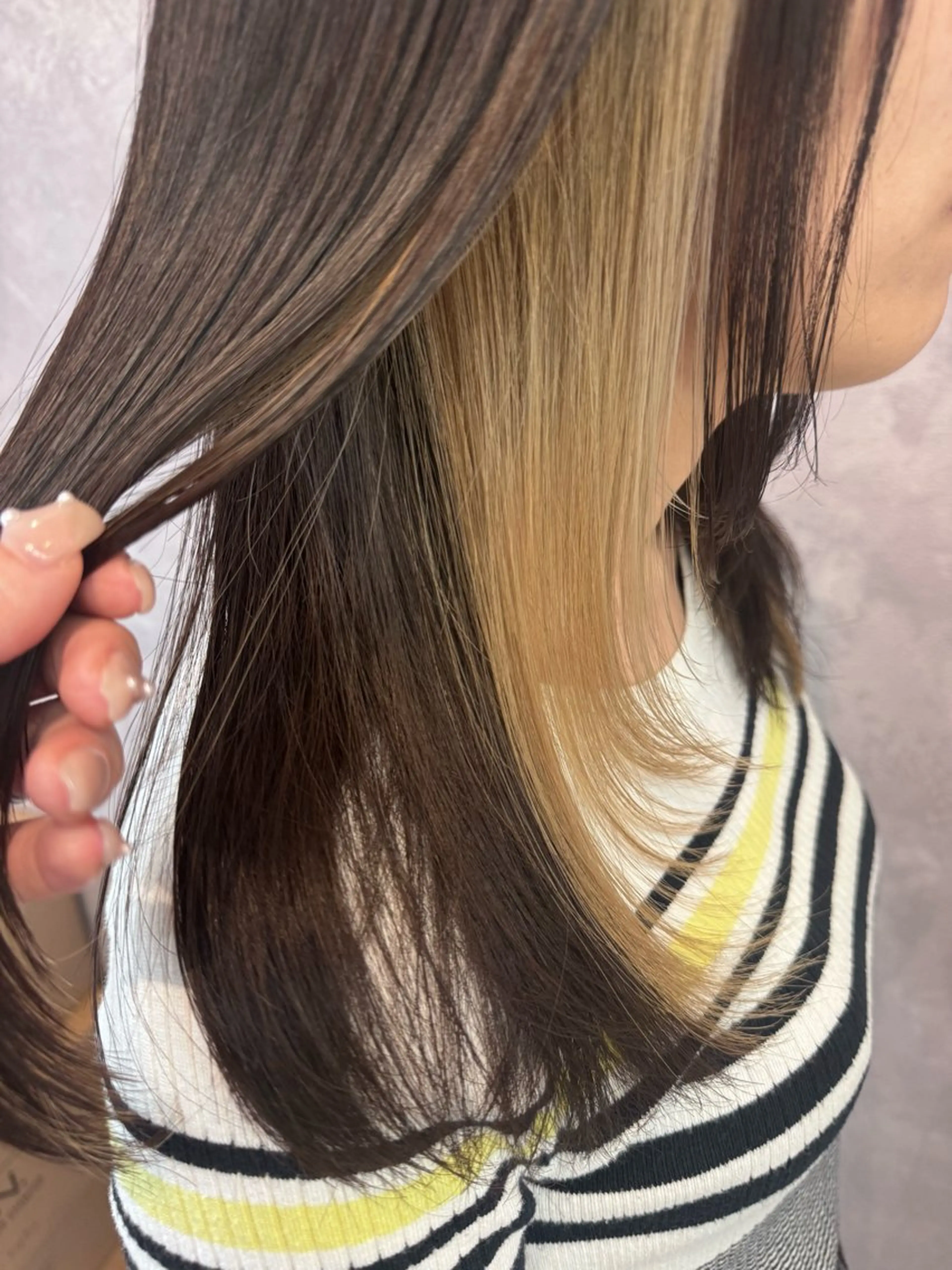 ロング カラー カット ヘアカラー トリートメント ヒヨシ ルナのヘアスタイル