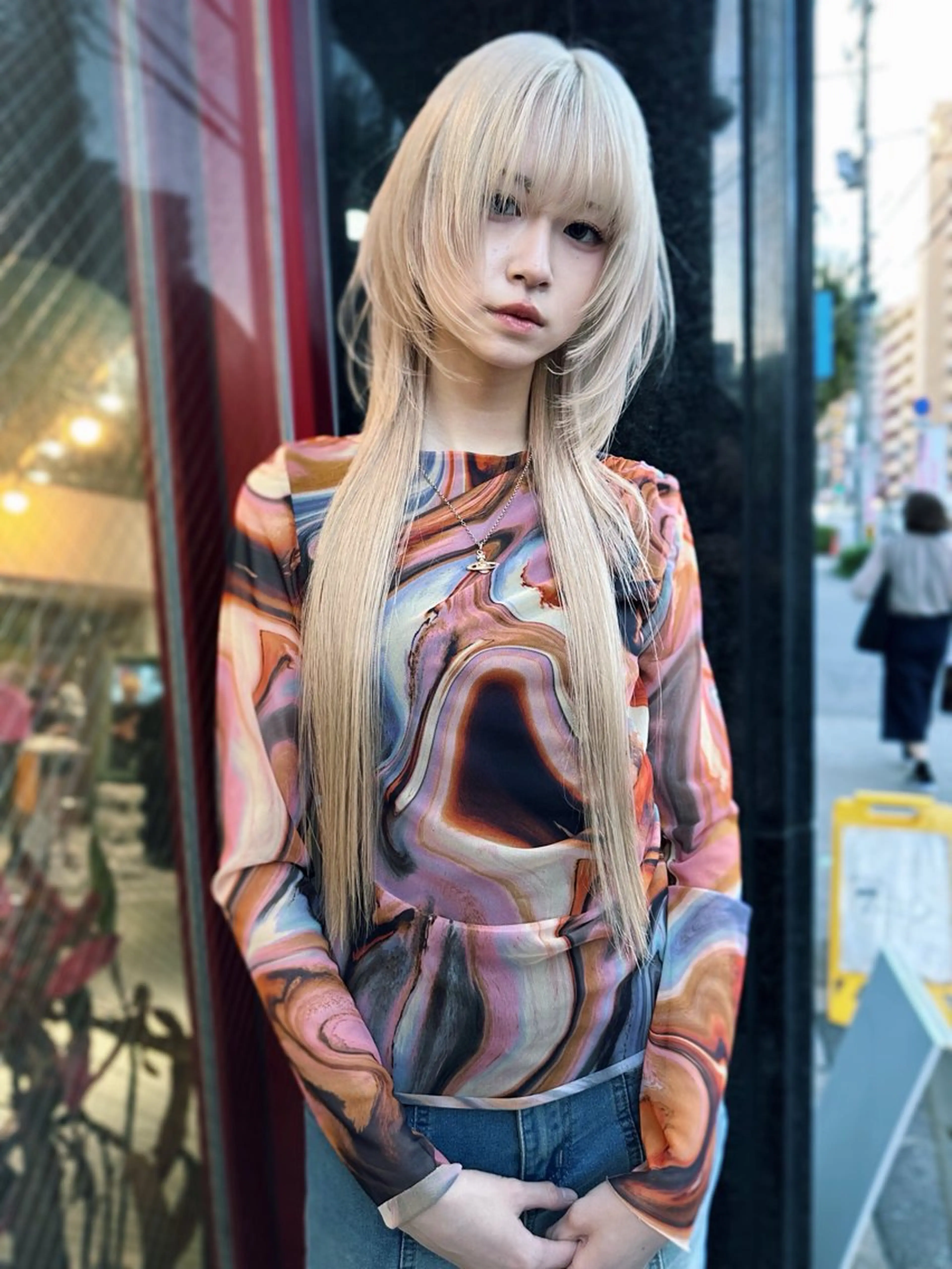 セミロング カラー カット ヘアカラー トリートメント ヘアセット 色落ちまで2度綺麗な ハイトーン⭐️ヨシキのヘアスタイル