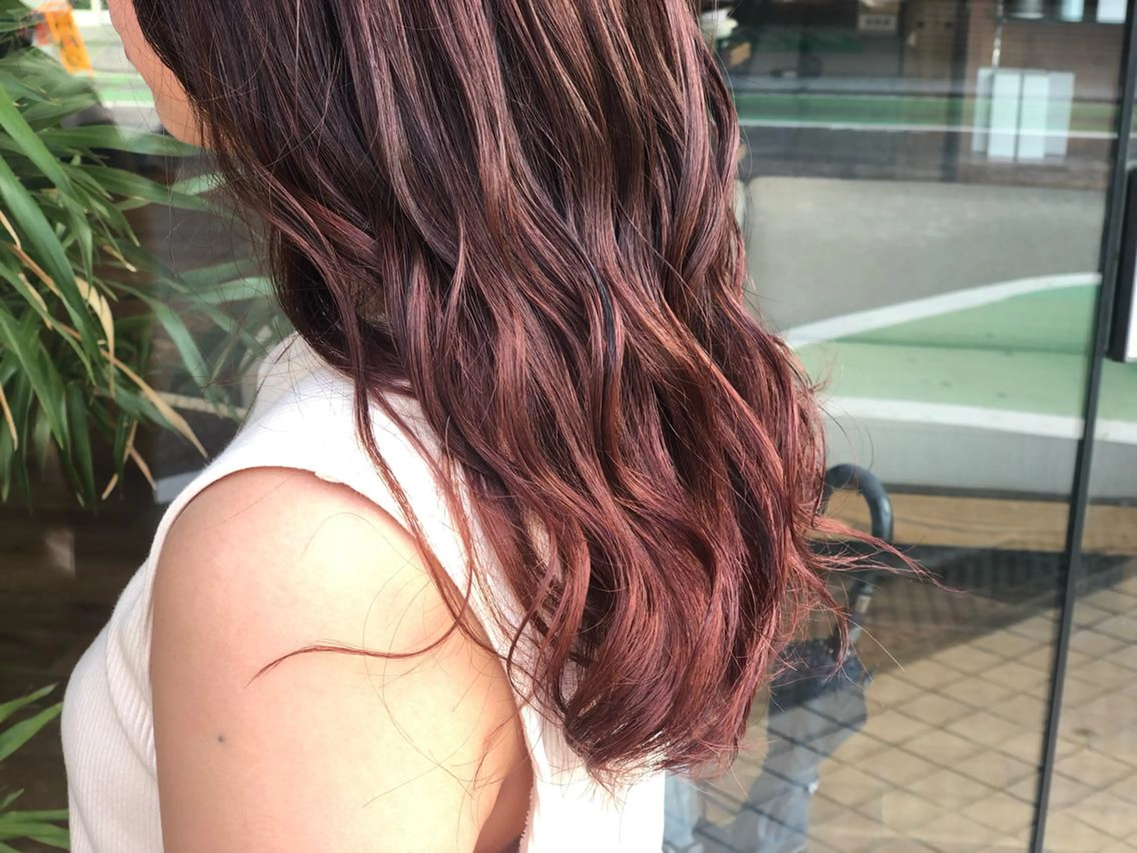 ロング カラー ピンクカラー ヘアカラー あらい なつみのヘアスタイル