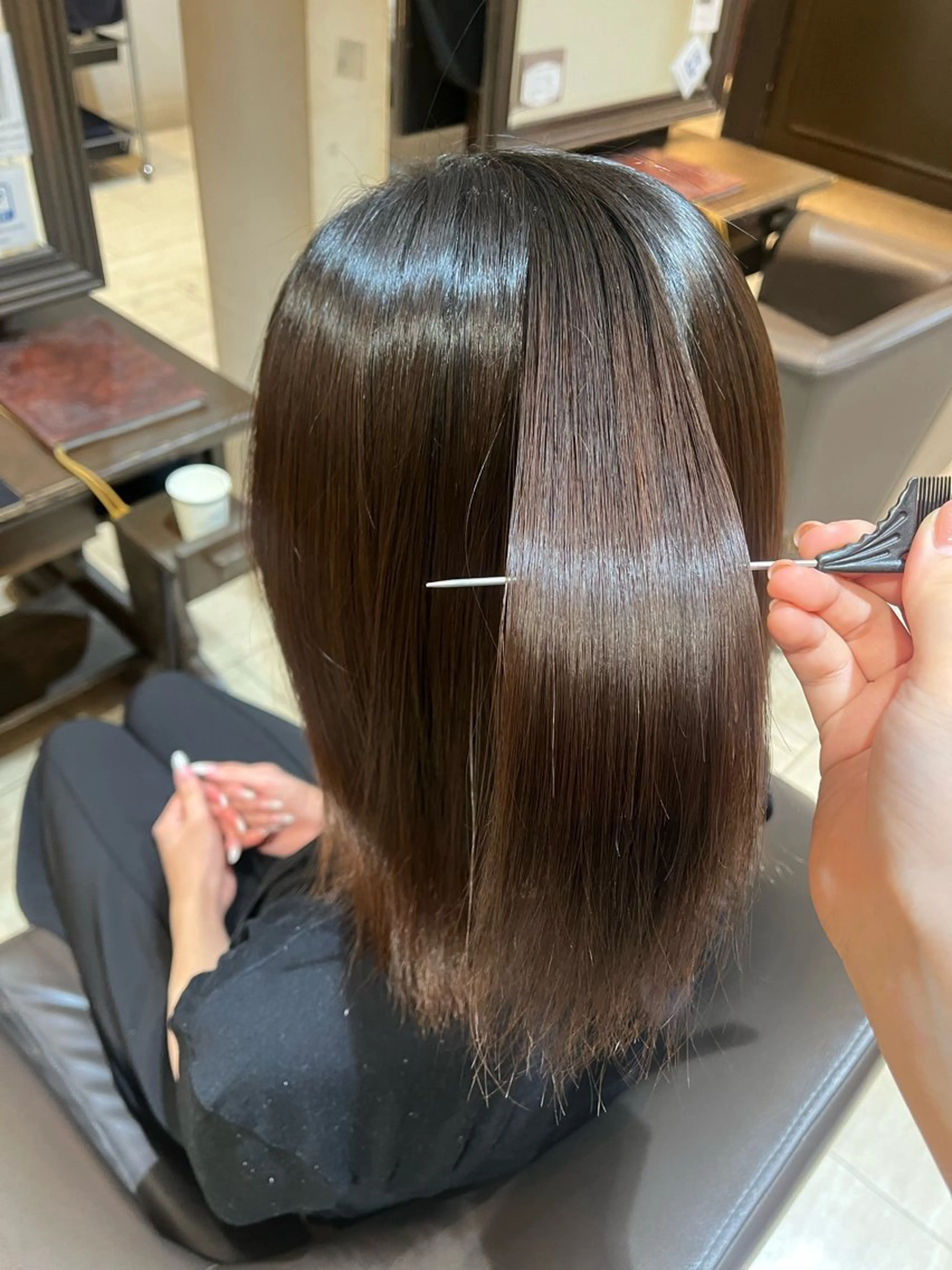 ミディアム 縮毛矯正 鈴木 杏那のヘアスタイル