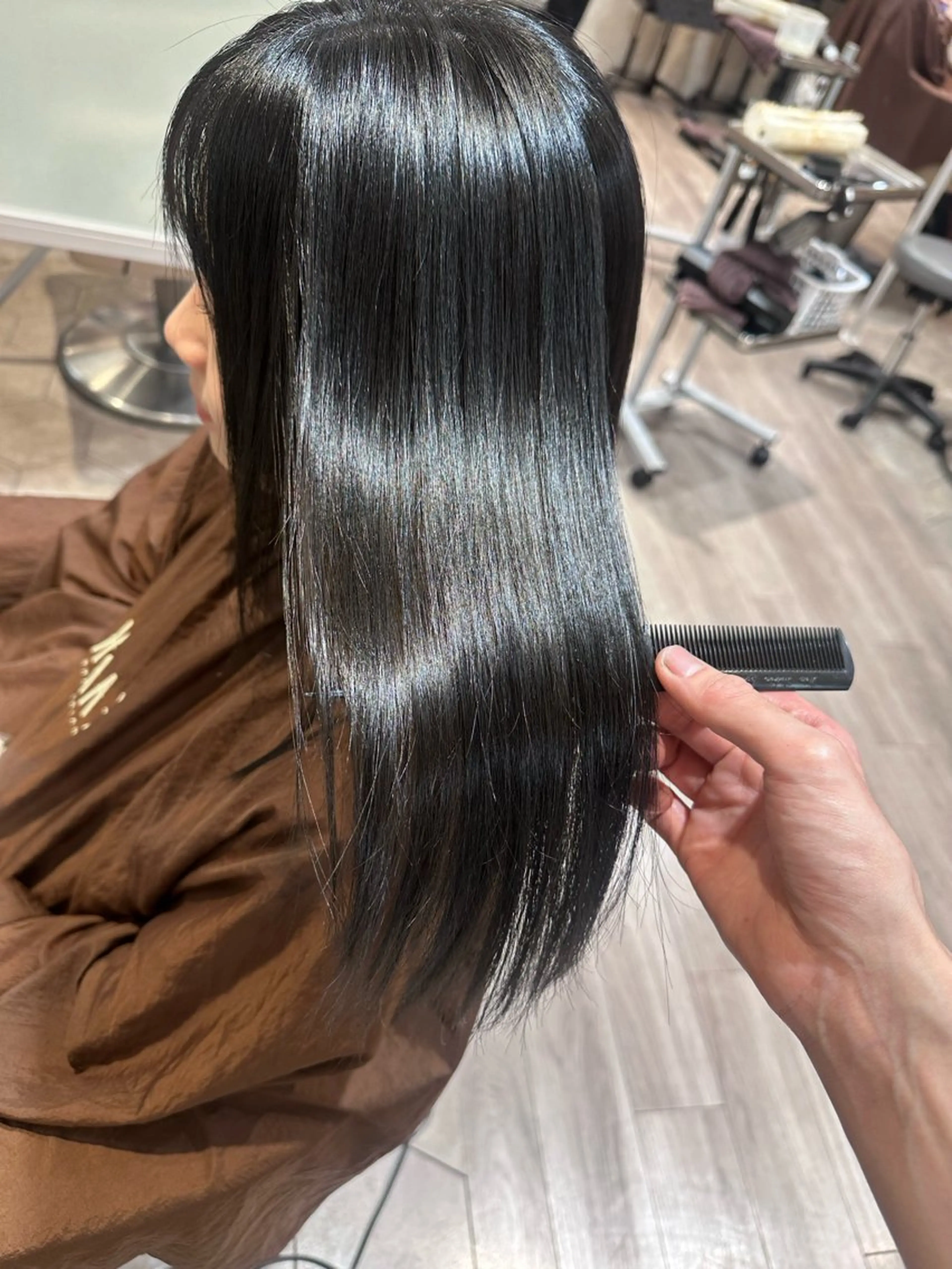 ロング 縮毛矯正 トリートメント アースセンター南所属・大引 優のヘアスタイル