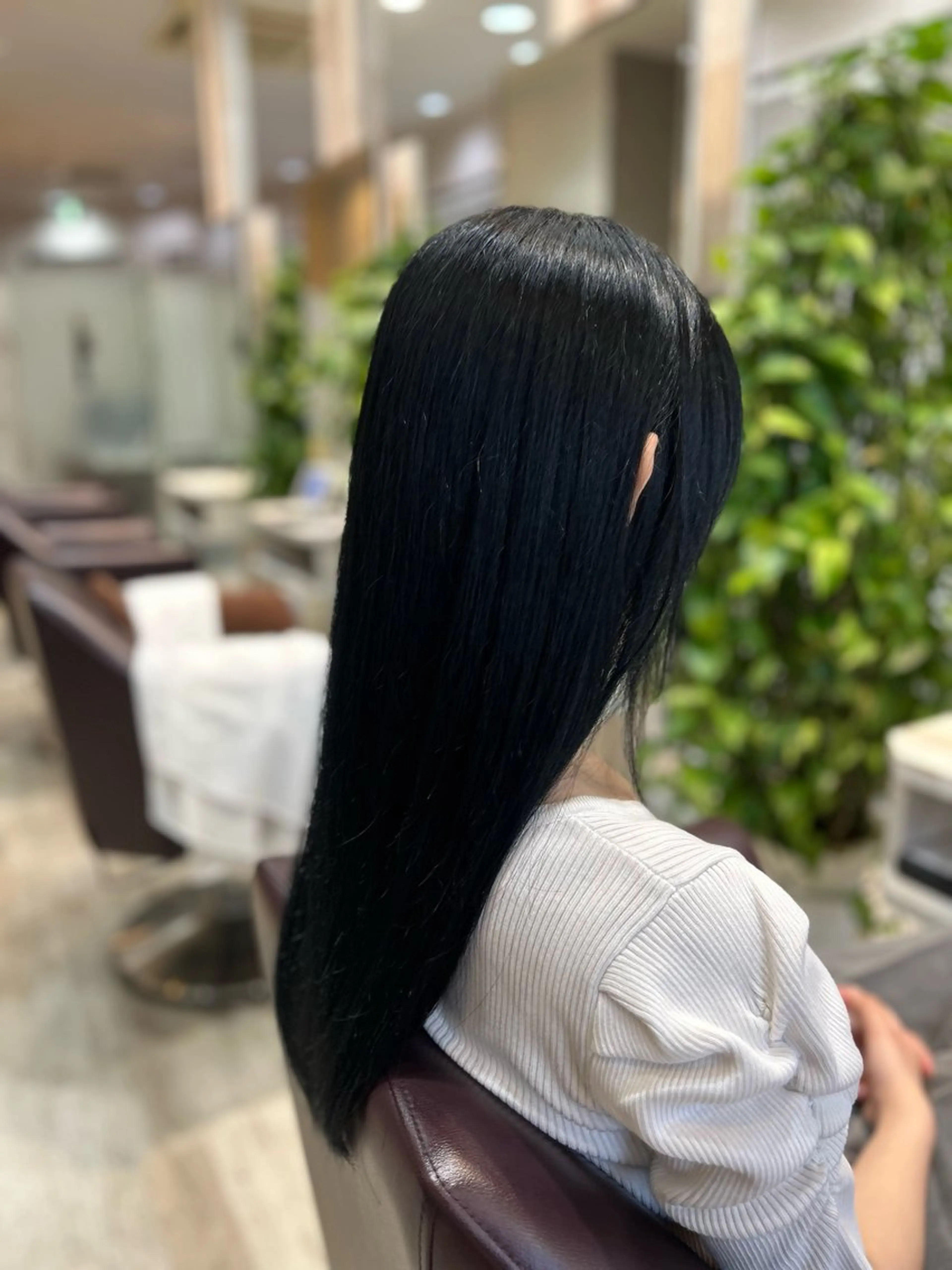 ロング カラー 黒髪 ブルーカラー ブルーブラック 透明感カラー ヘアカラー Breath by first 富谷【ブレス バイ ファースト 富谷】所属・田口 舞衣のヘアスタイル