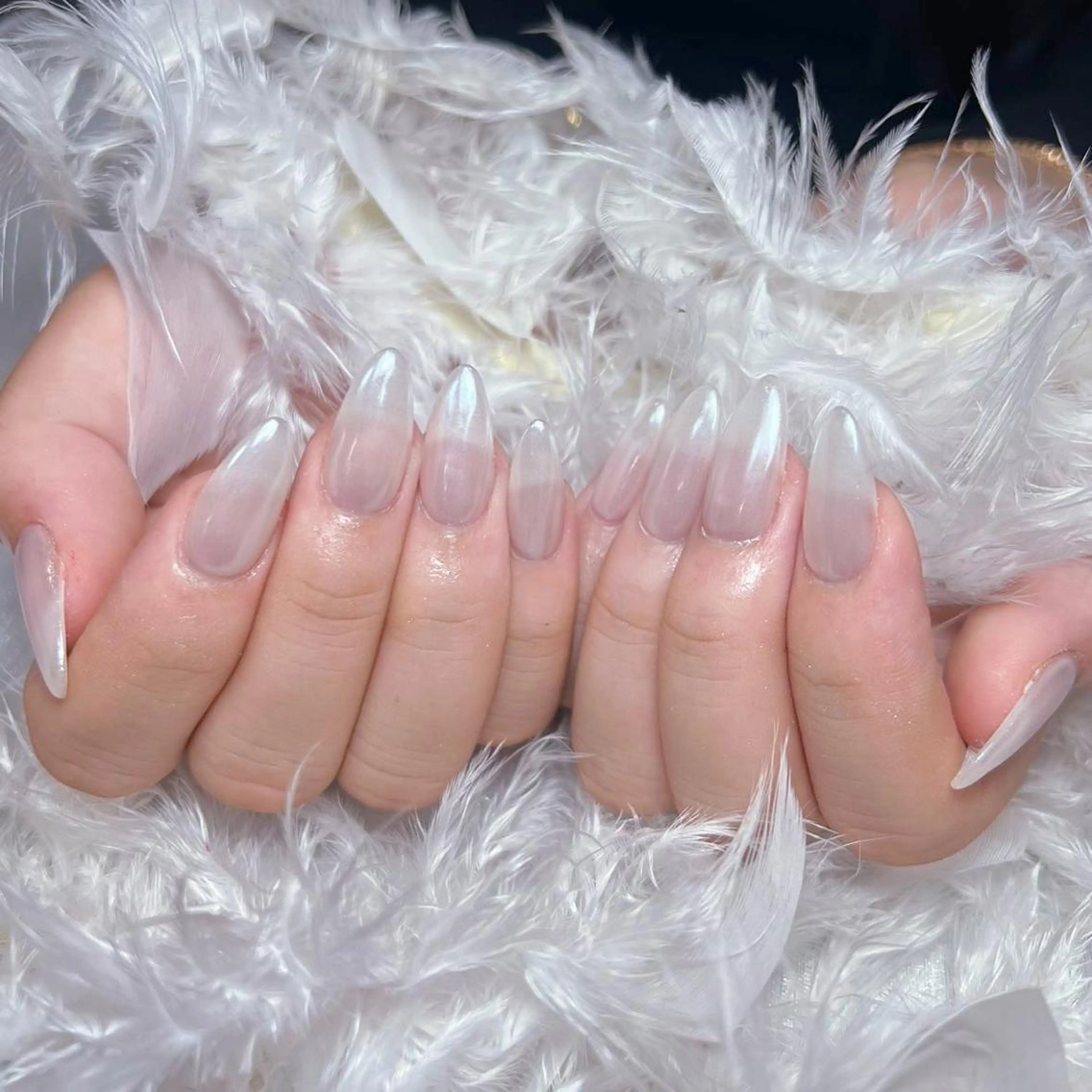 ネイル アートネイル オーロラネイル ガーリー キラキラネイル 韓国ネイル Nail Monsterのネイルデザイン