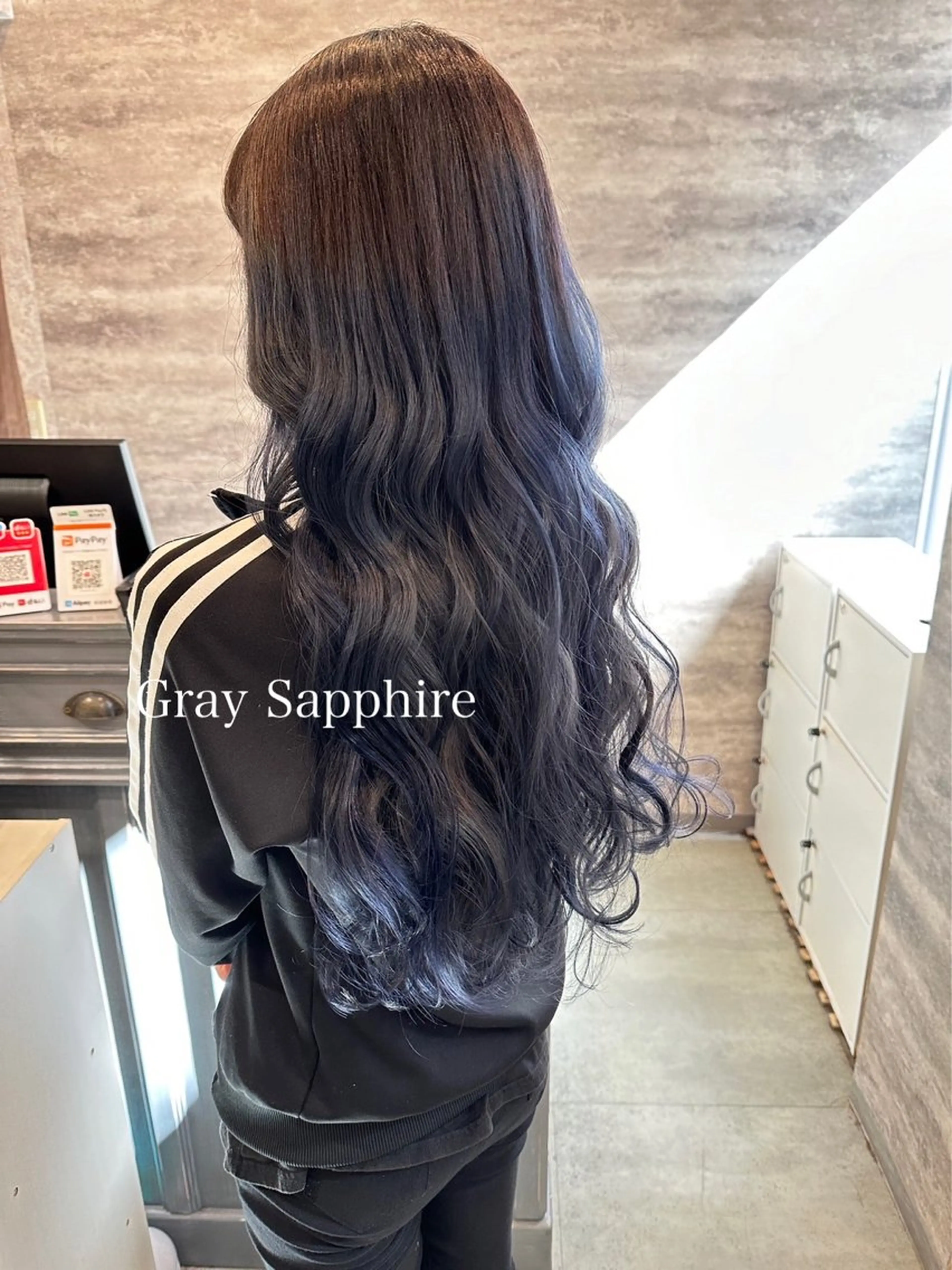 ロング カラー ブリーチ ブルーカラー ダブルカラー グラデーションカラー ハイライトカラー 💈Blanco💈 カラー&ケア🌈のヘアスタイル