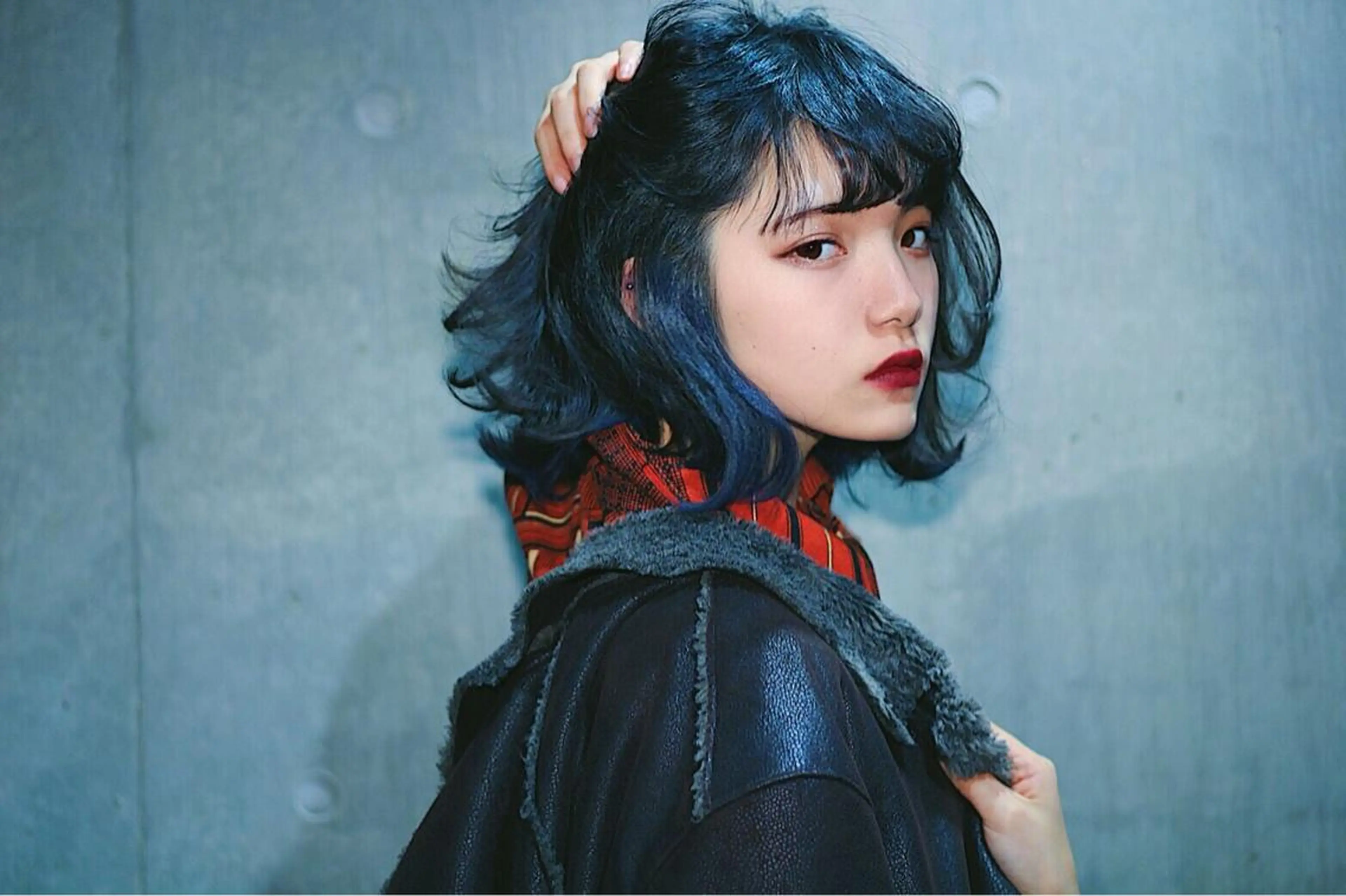 ミディアム カラー ヘアアレンジ ブルーカラー インナーカラー 遠藤悠大/メンズ縮毛 /メンズカットのヘアスタイル