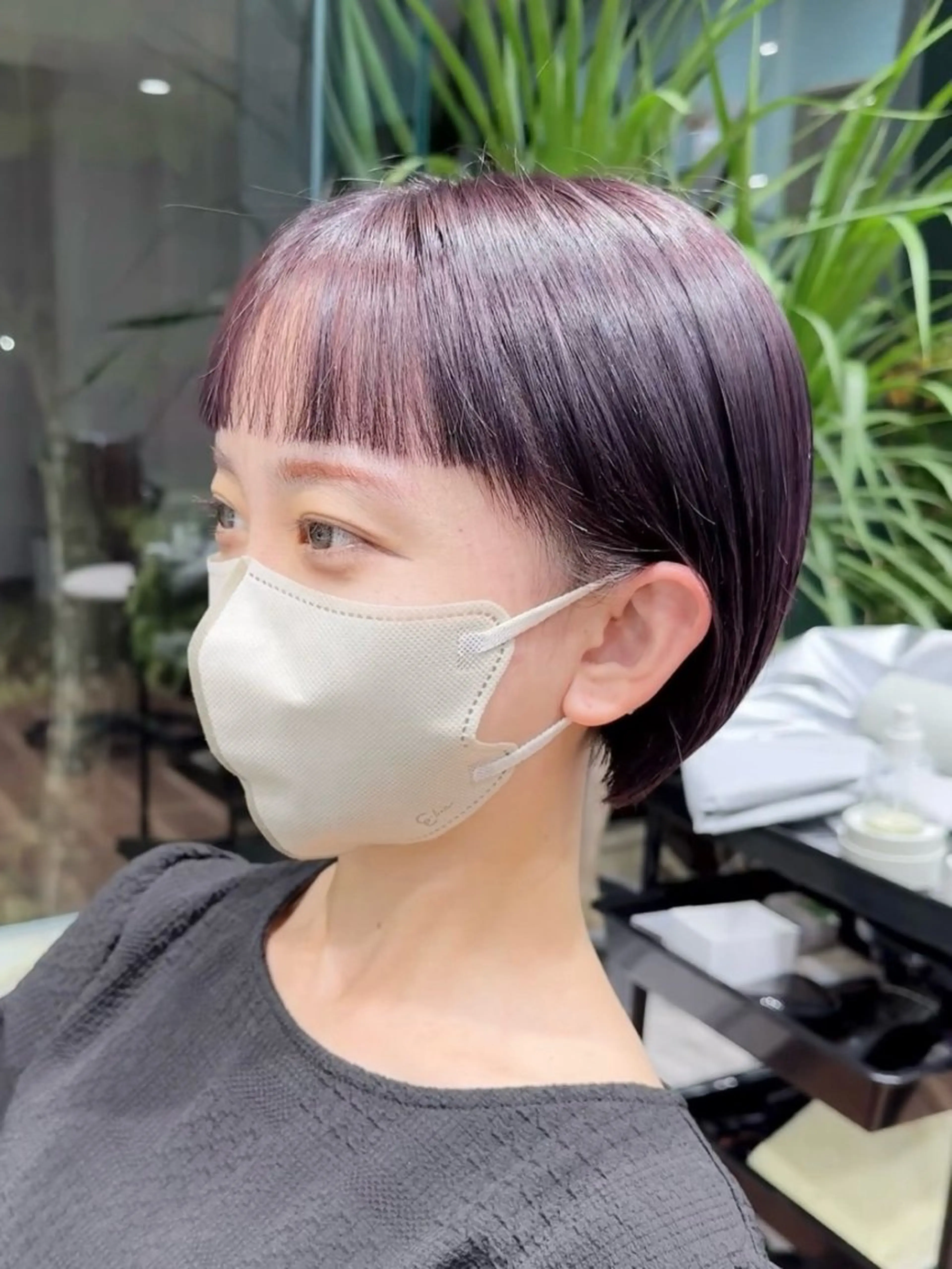 ショート カラー ピンクカラー ボブ オン眉 カット ヘアカラー ハイトーン/美髪矯正 /ボブ特化/SOMAのヘアスタイル