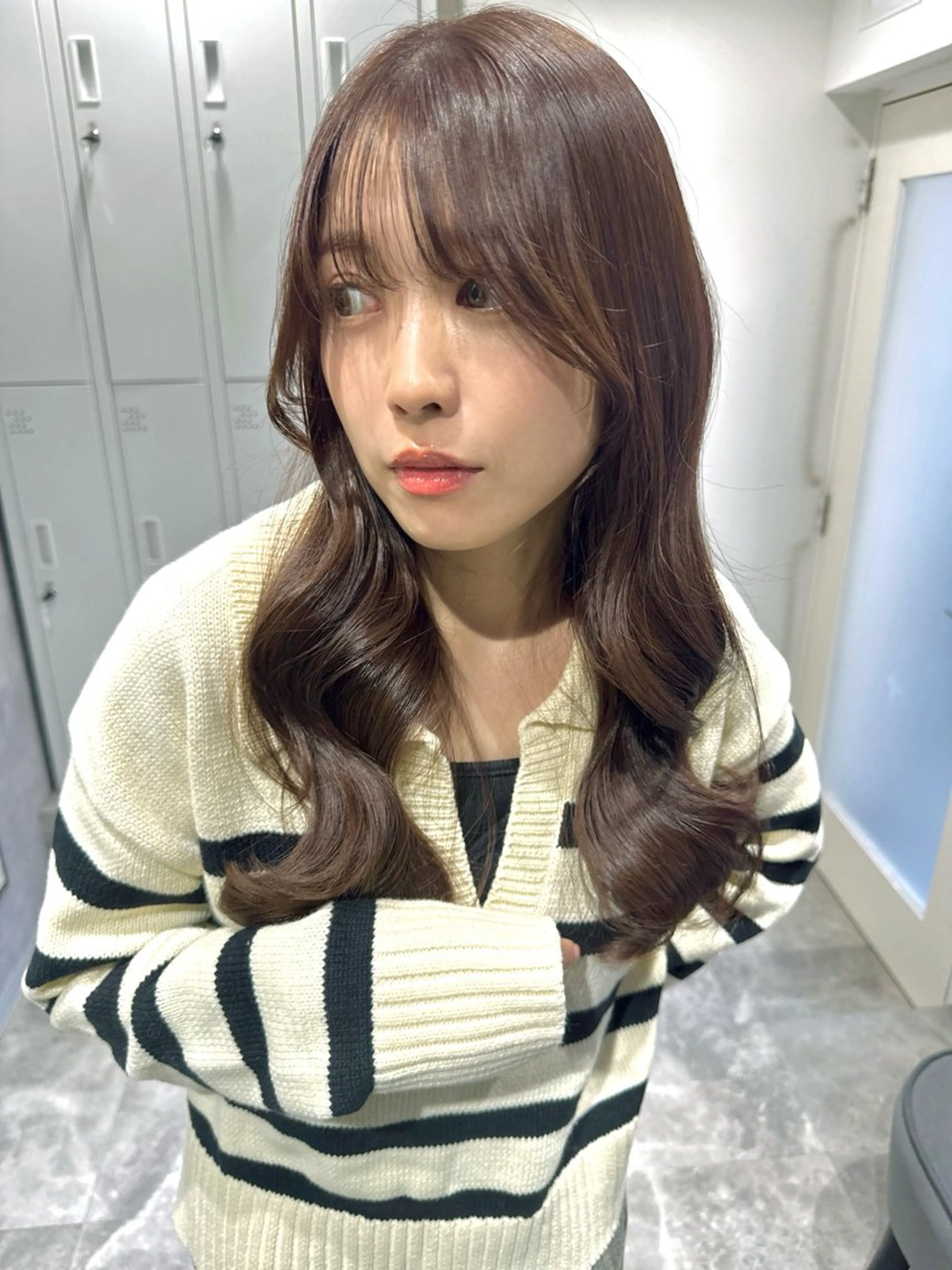 ロング カット ヘアカラー トリートメント GiseL梅田所属・韓国風ヘア🇰🇷 レイヤー✨桑原　研太のヘアスタイル