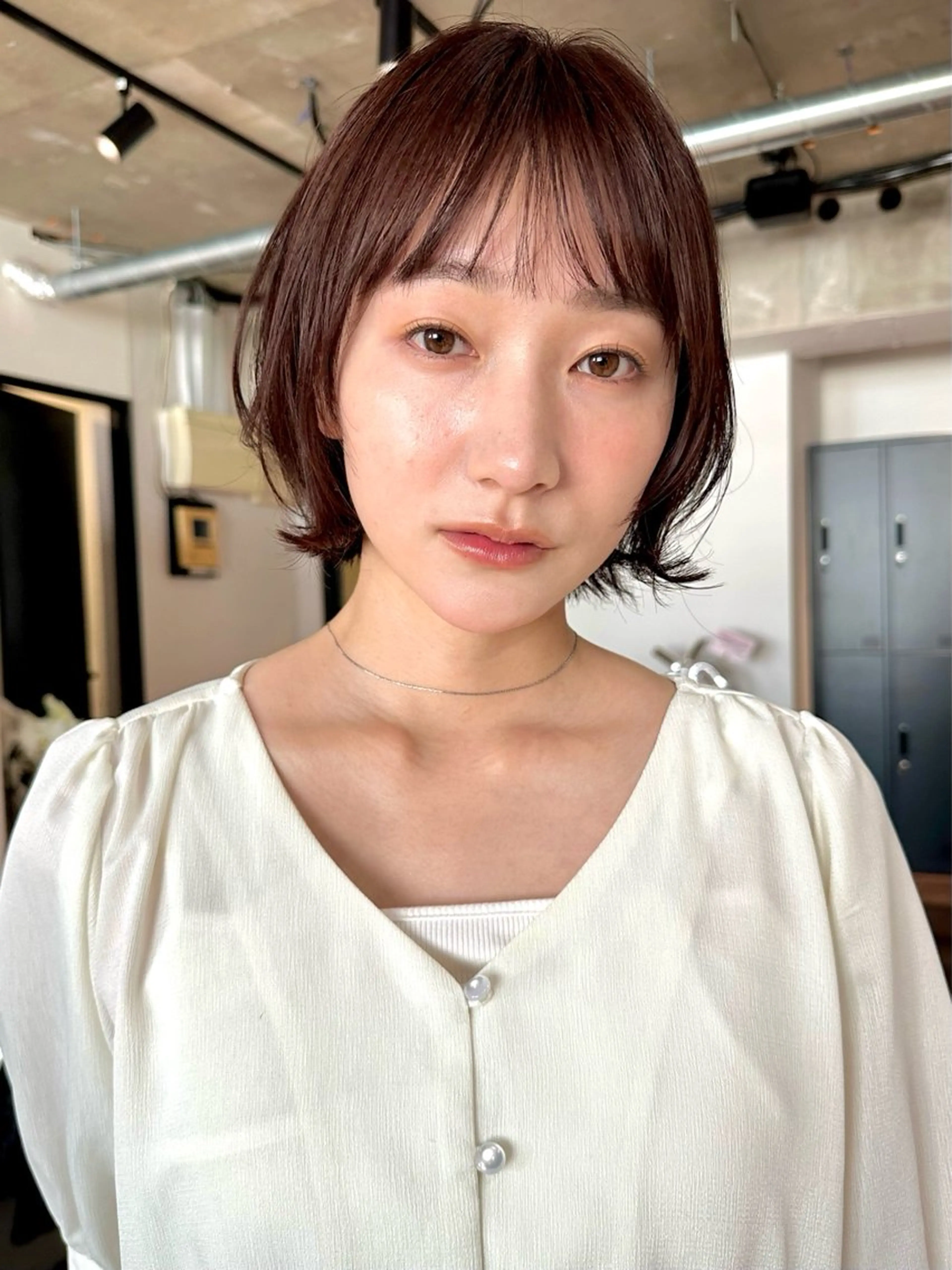 ショート カラー パーマ 🫧小顔×似合わせ× 透明感カラー🫧のヘアスタイル