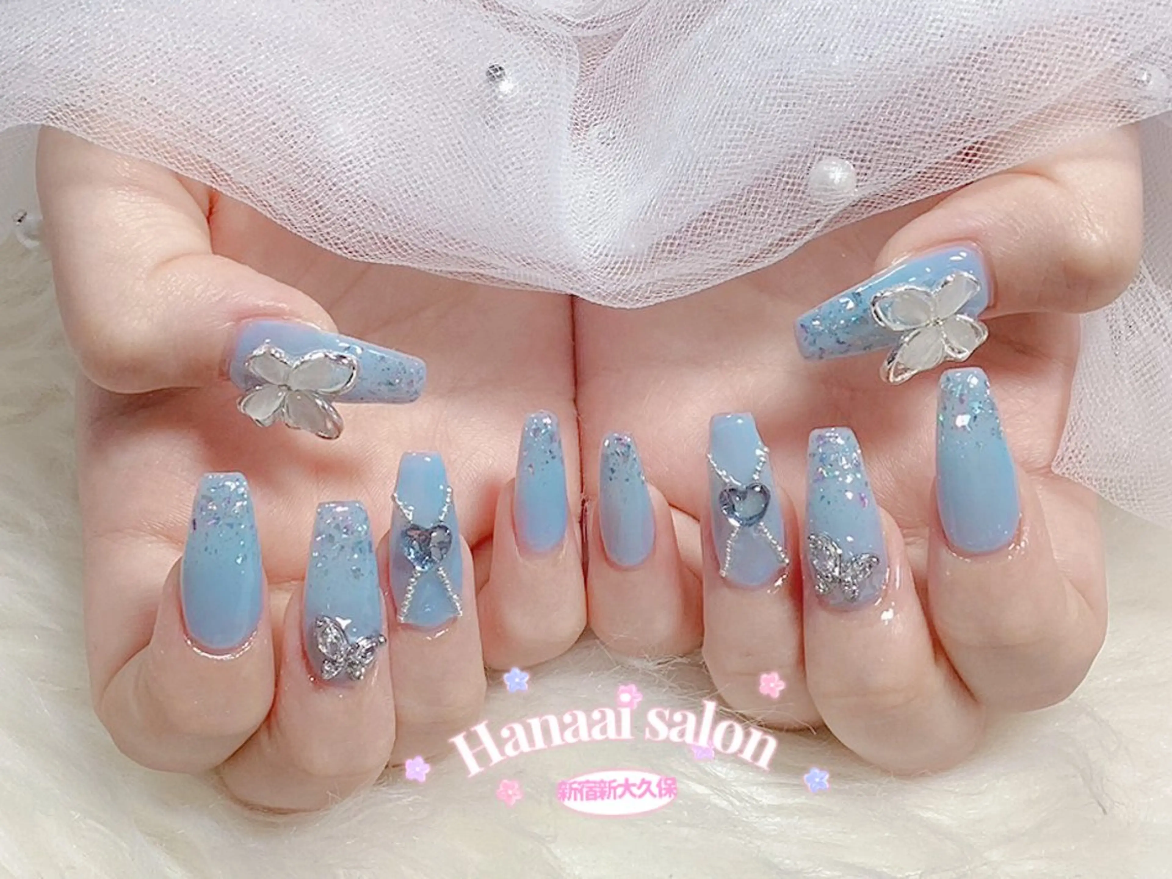 セミロング ハンドネイル Hanaai Salon新大久保店のネイルデザイン