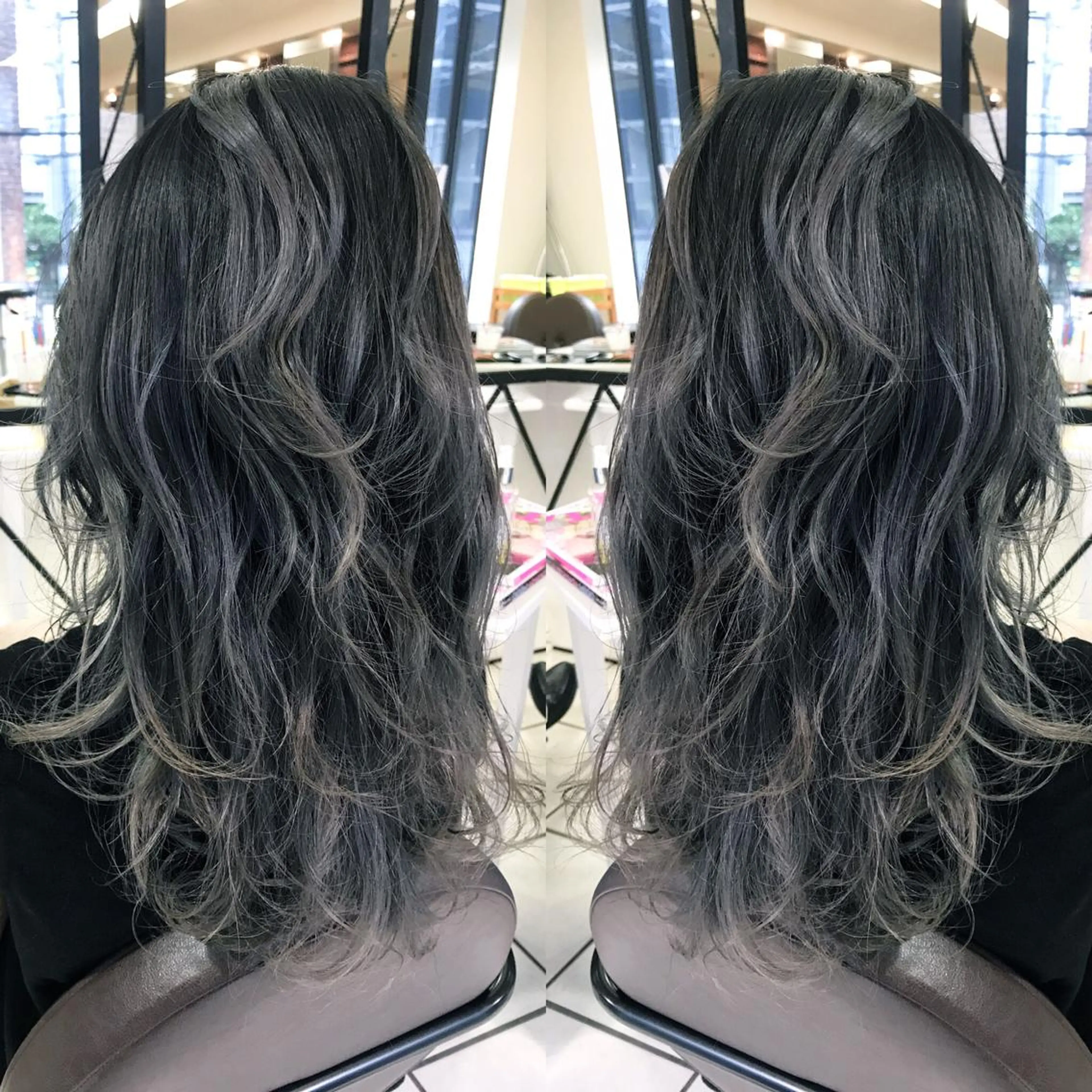 セミロング カラー シールエクステ⭐️ オオミタクヤのヘアスタイル