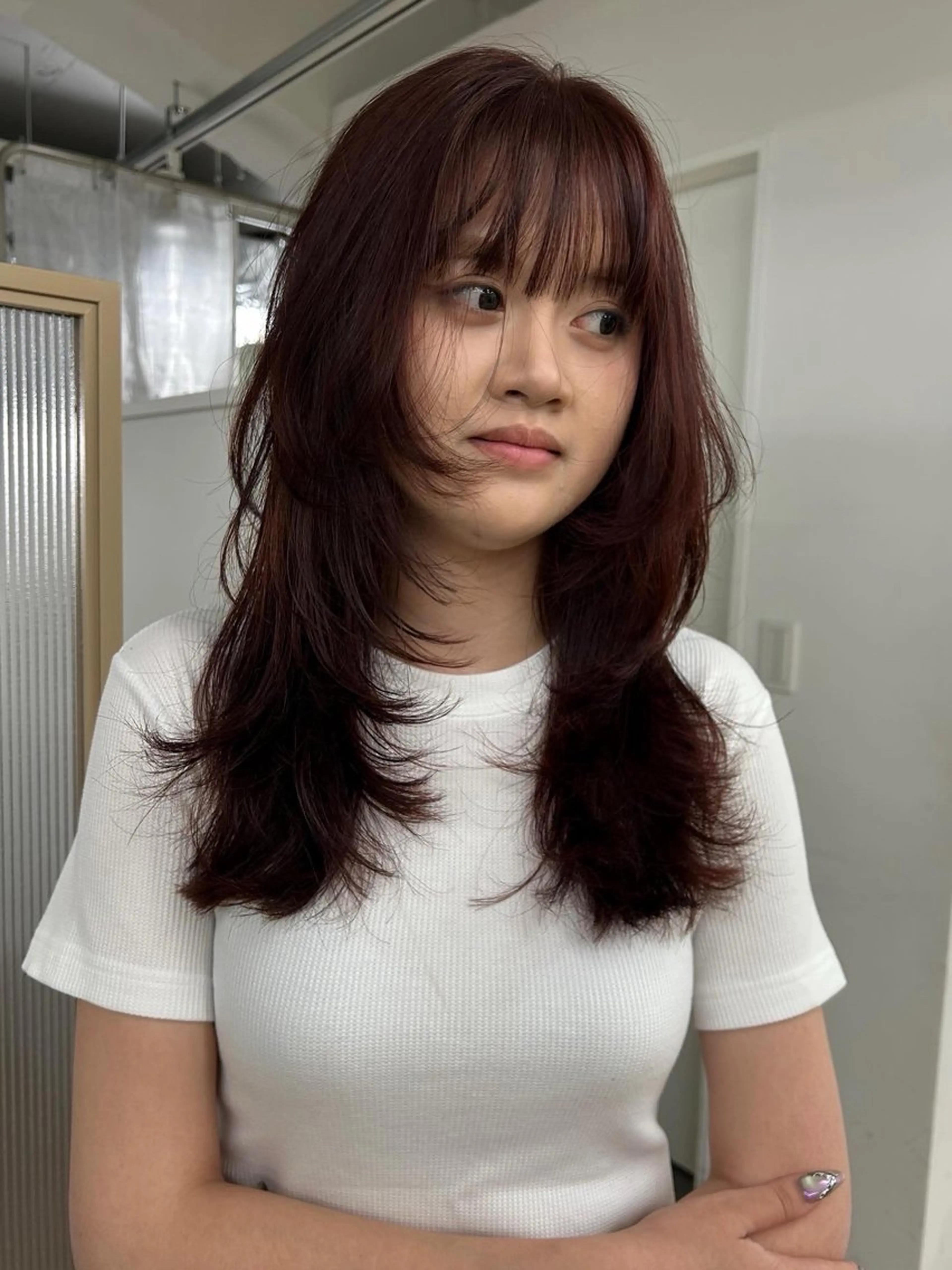 ロング カラー カット ヘアカラー トリートメント hen所属・心斎橋/レイヤー/ ブリーチ/モエのヘアスタイル