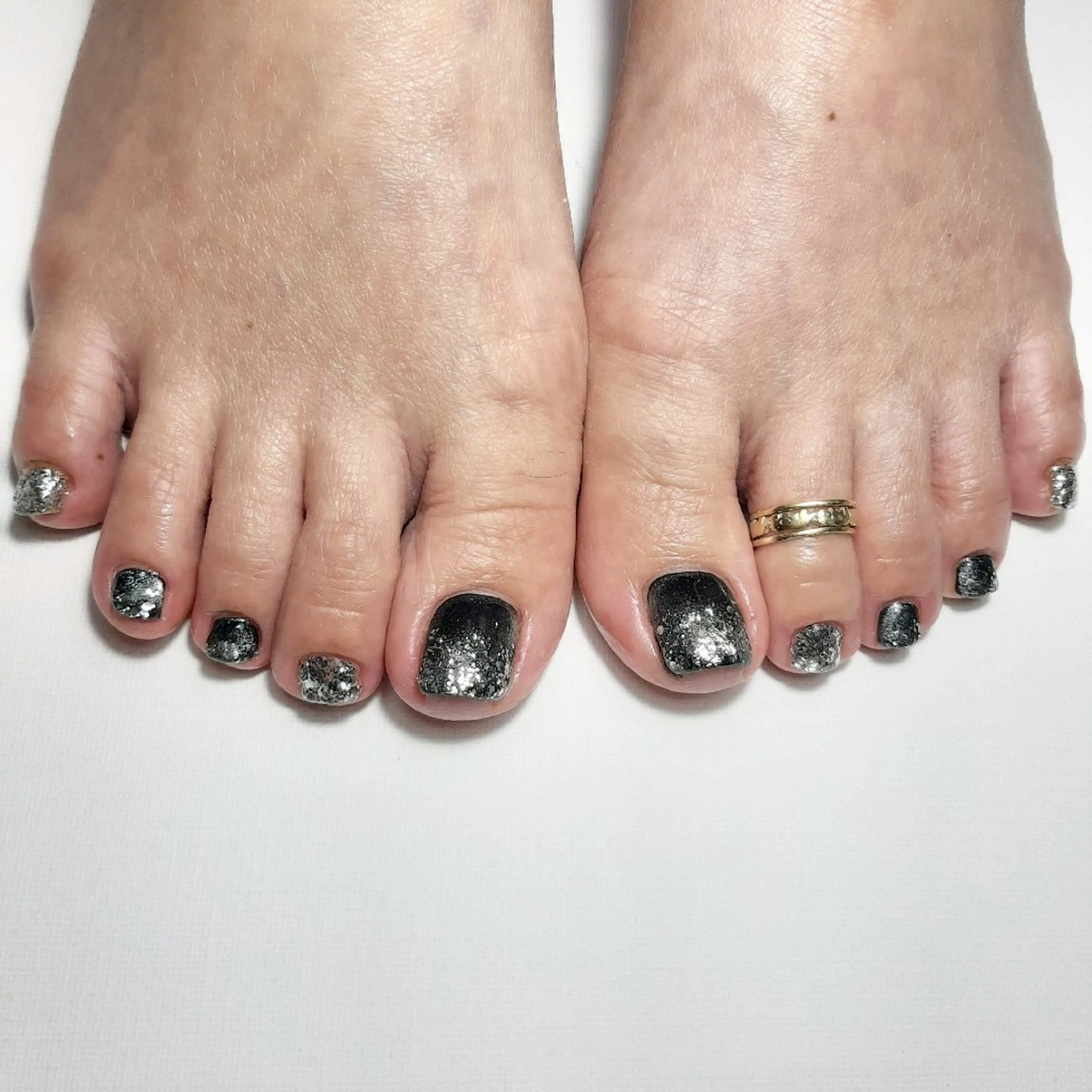 ネイル ジェルネイル 持ち込み ショートネイル シルバー owlnail /持込みデザイン専門のネイルデザイン