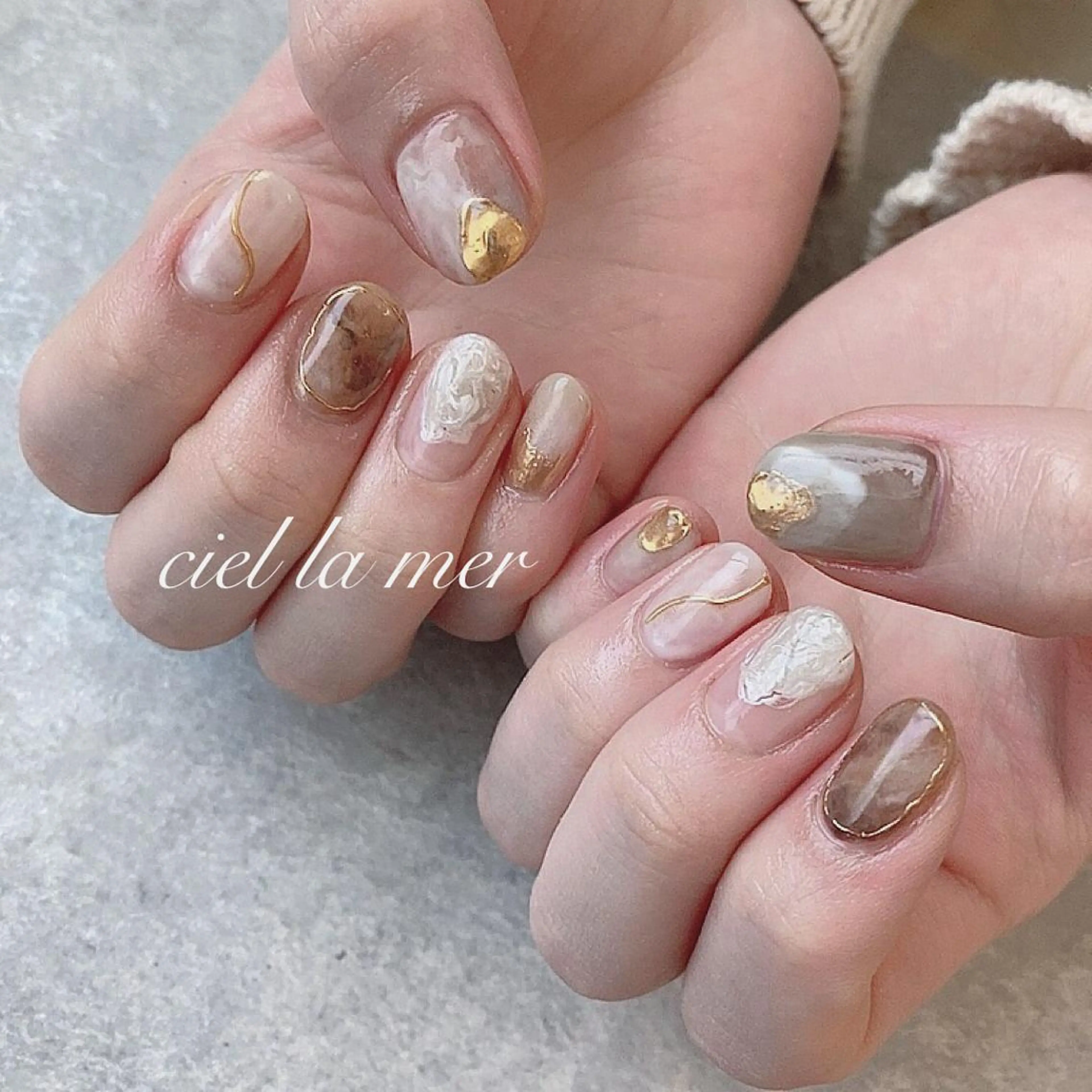 ネイル ハンドネイル フットネイル ciel la merのネイルデザイン
